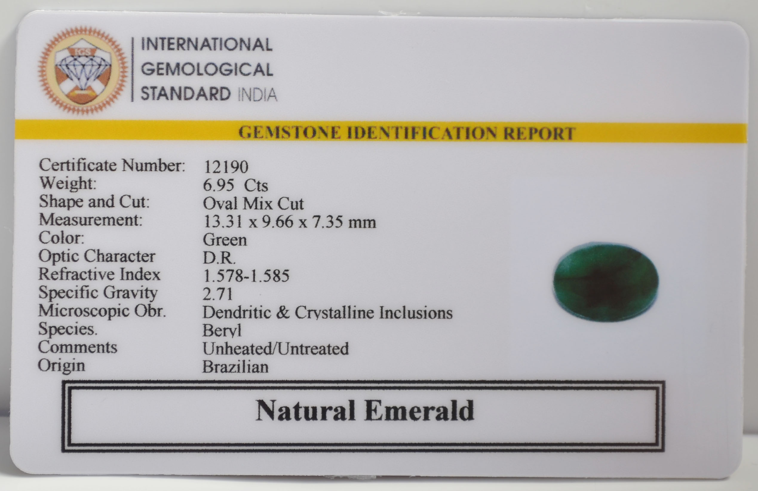 EMR22901 2 EMERALD 6.95 Ct.