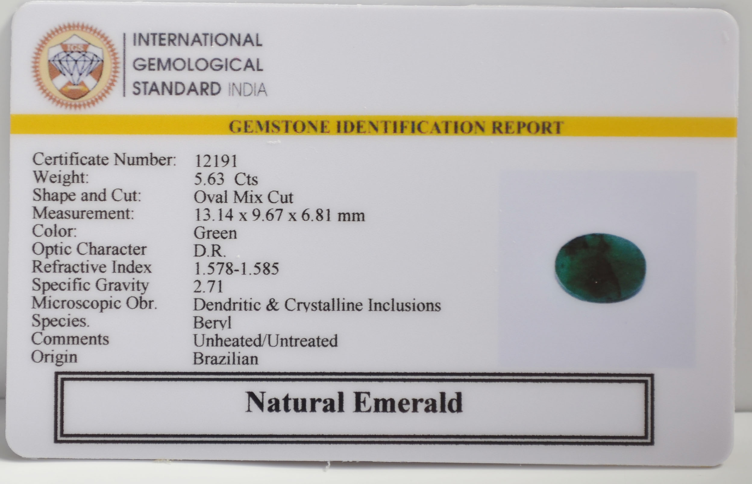 EMR22902 2 EMERALD 5.63 Ct.