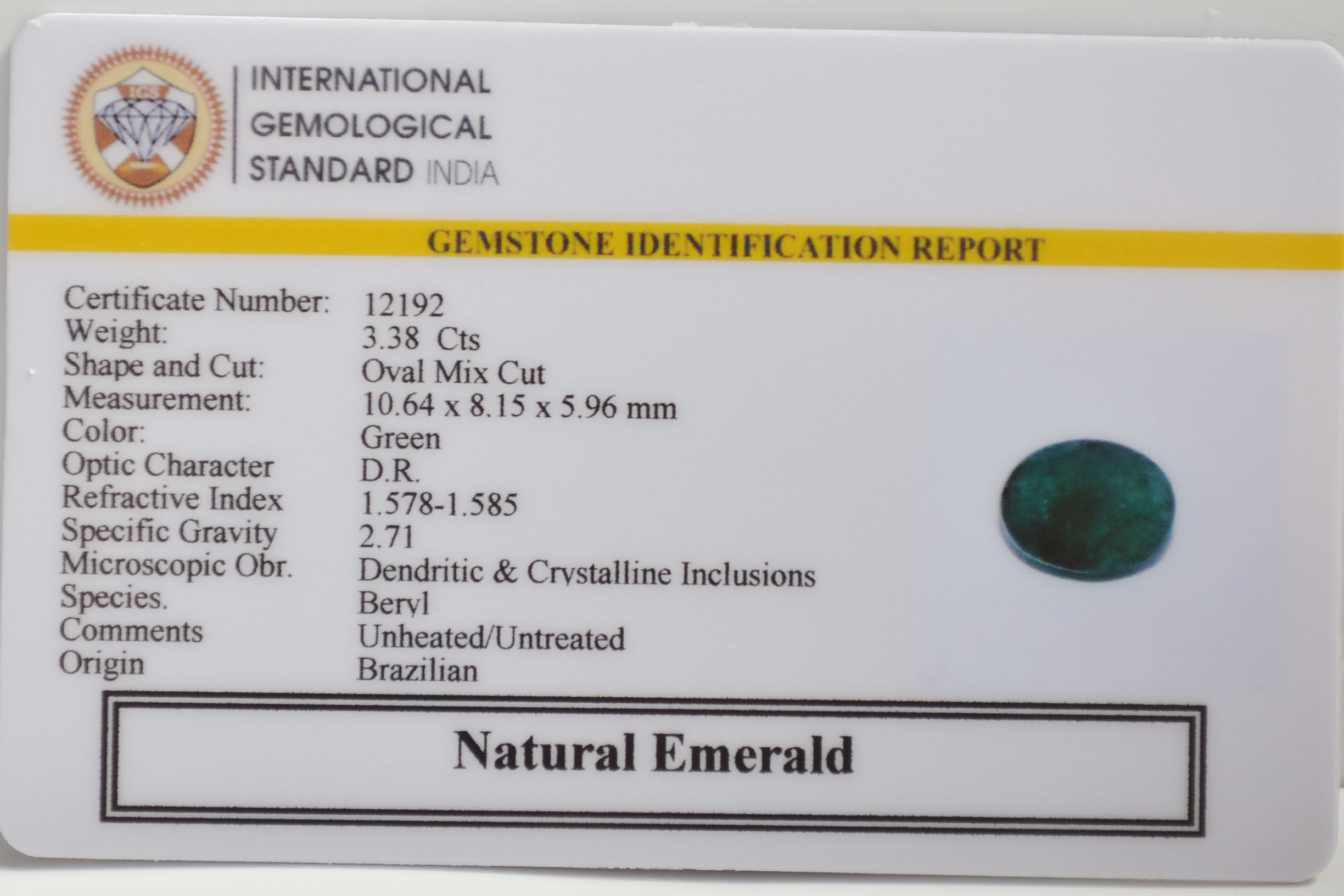 EMR22903 2 EMERALD 3.38 Ct.