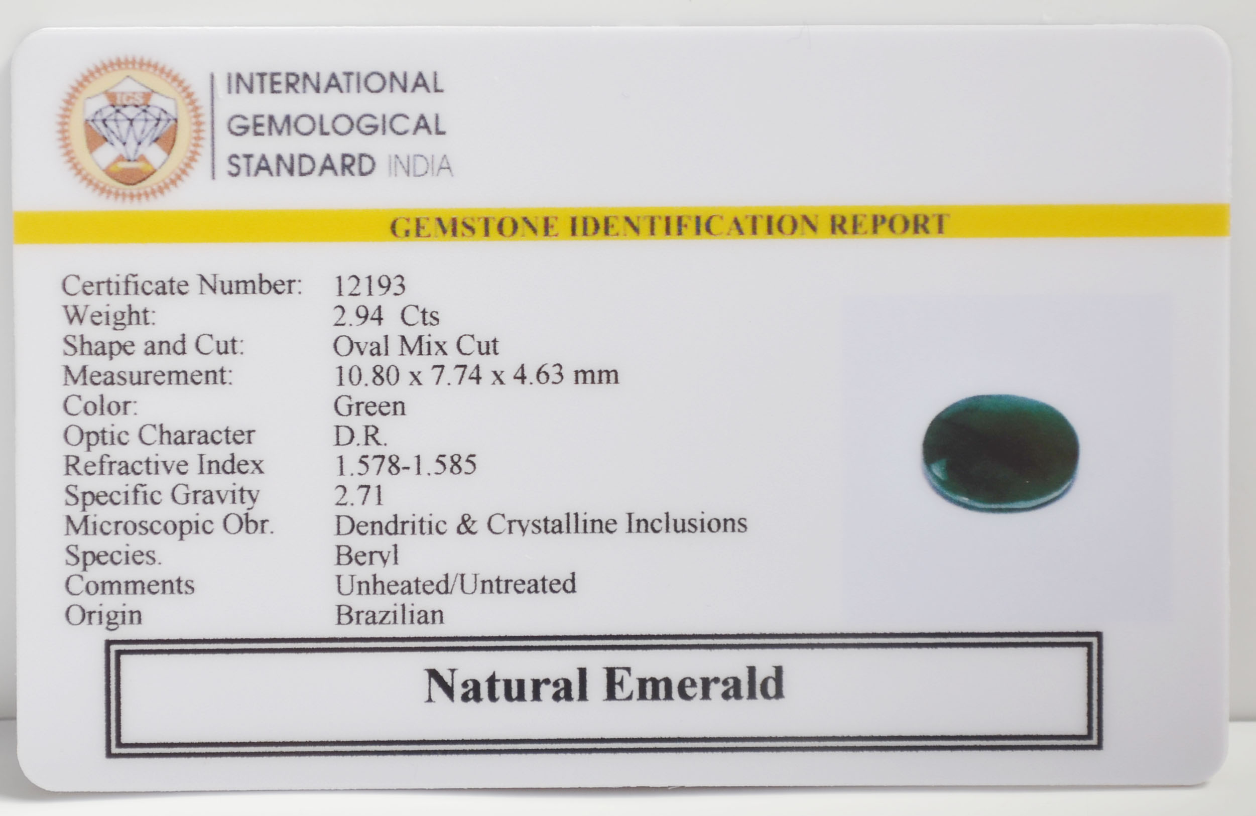 EMR22904 2 EMERALD 2.94 Ct.