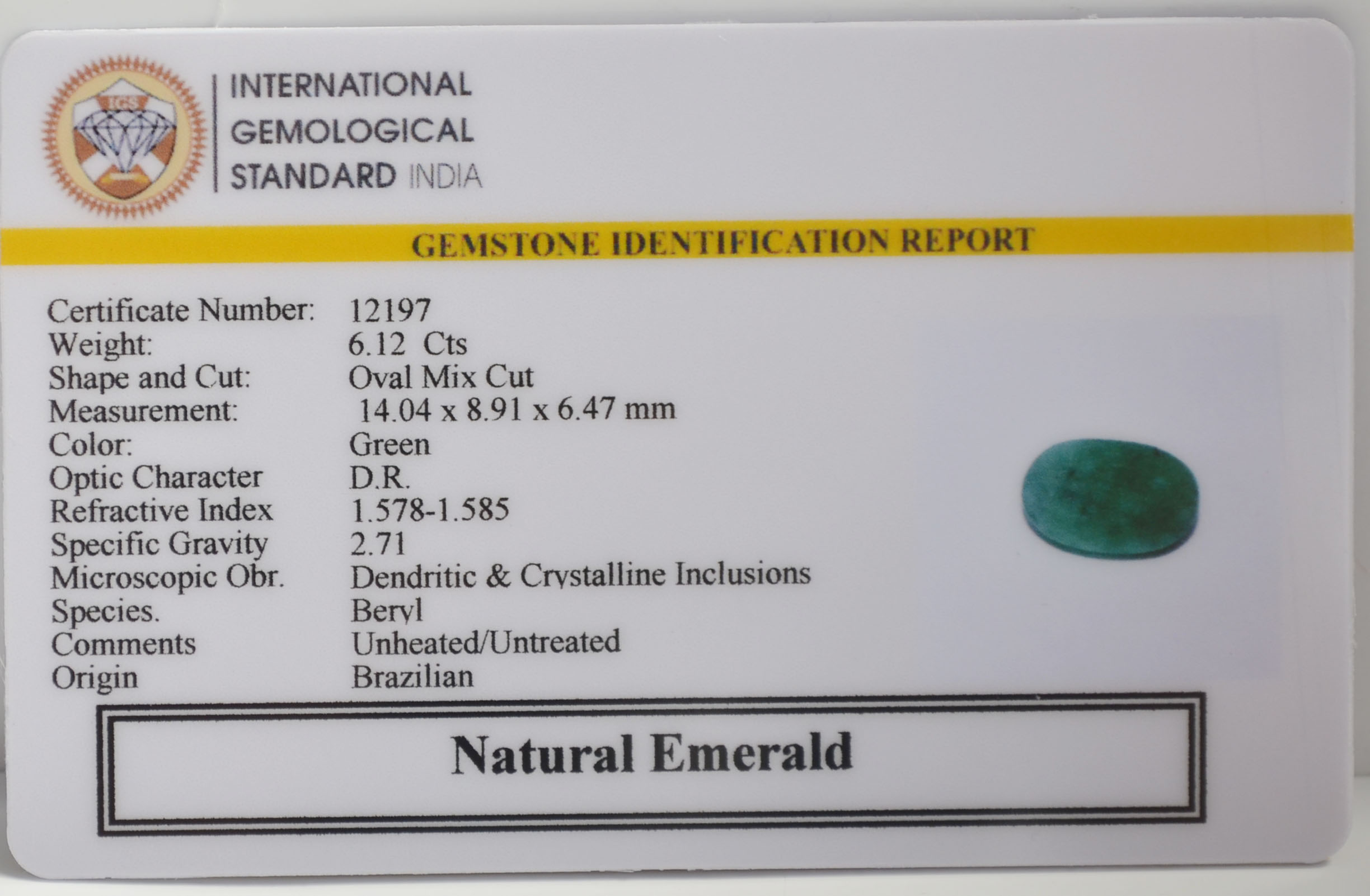 EMR22908 2 EMERALD 6.12 Ct.