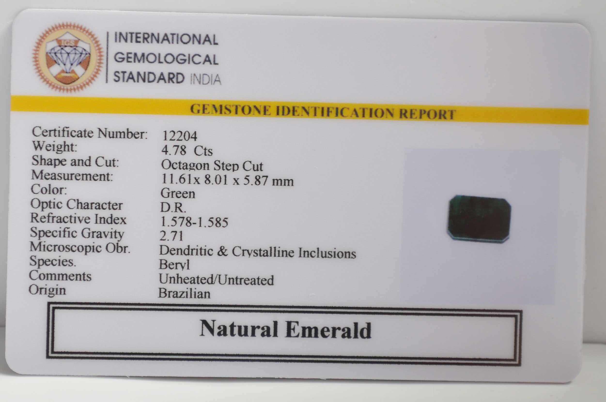 EMR22915 2 EMERALD 4.78 Ct.