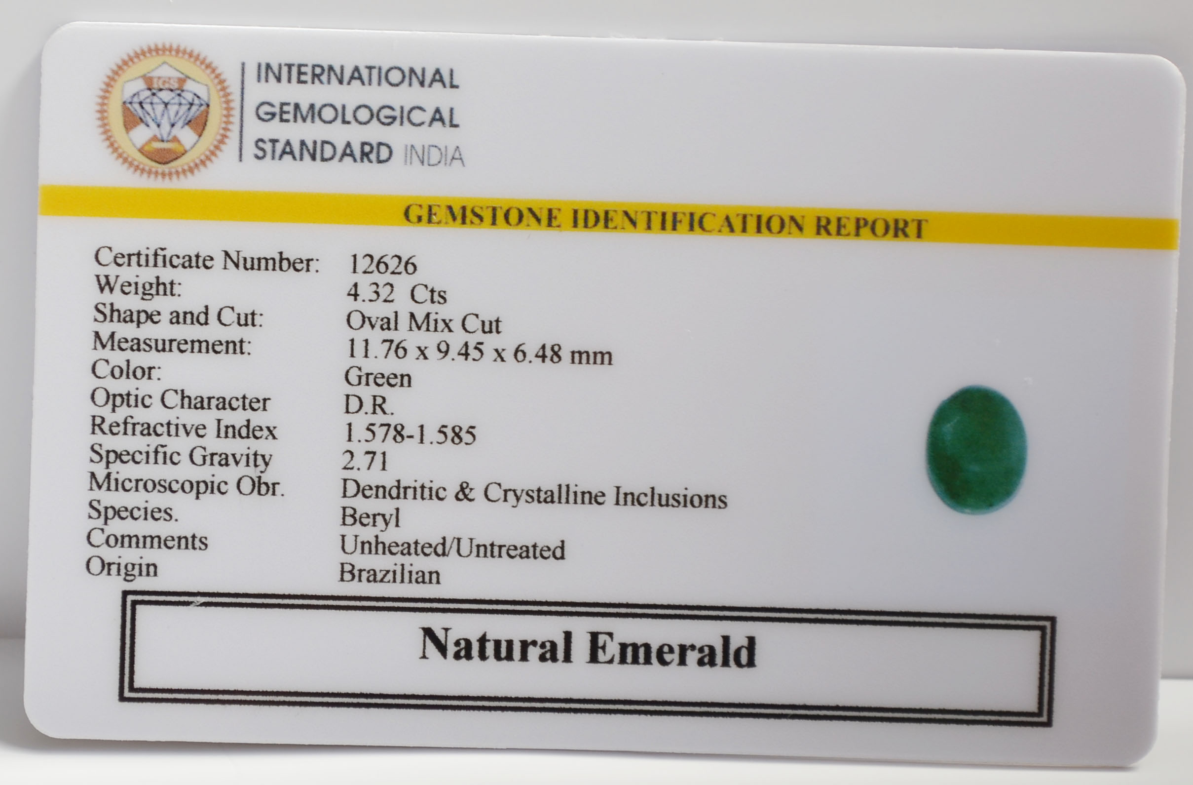 EMR22920 2 EMERALD 4.32 Ct.