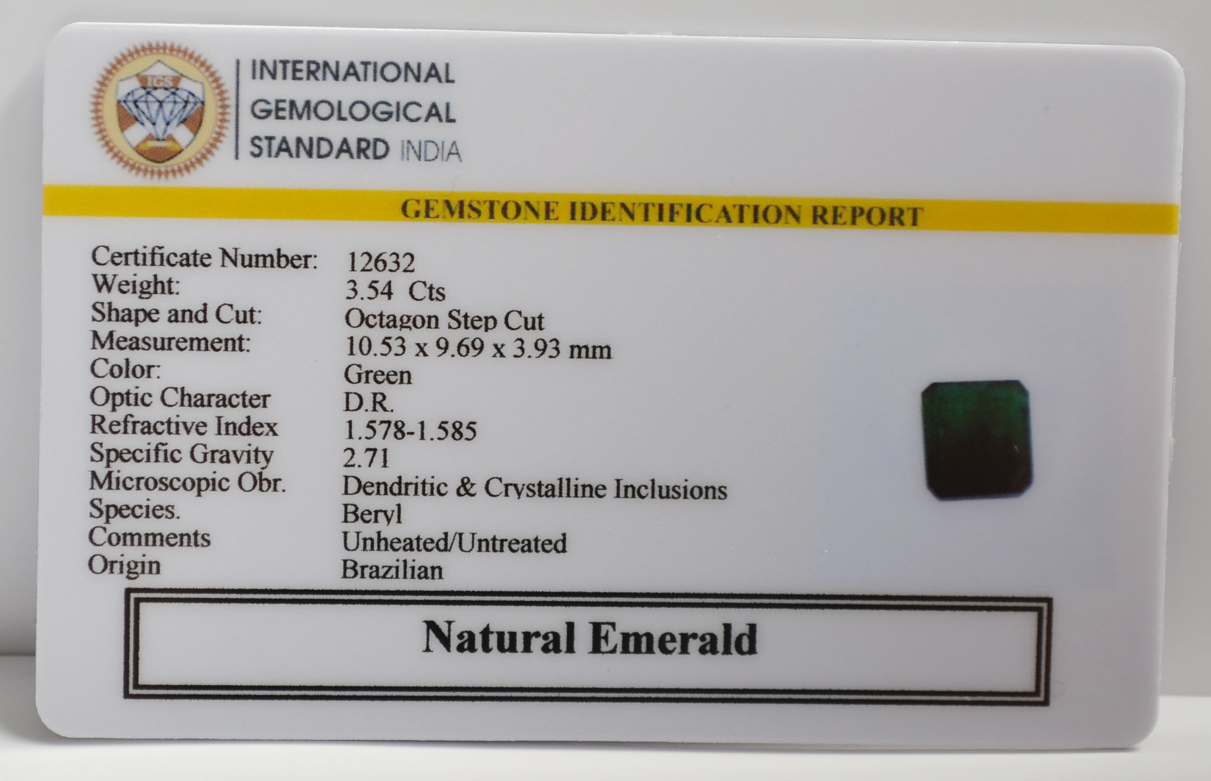 EMR22923 2 EMERALD 3.54 Ct.