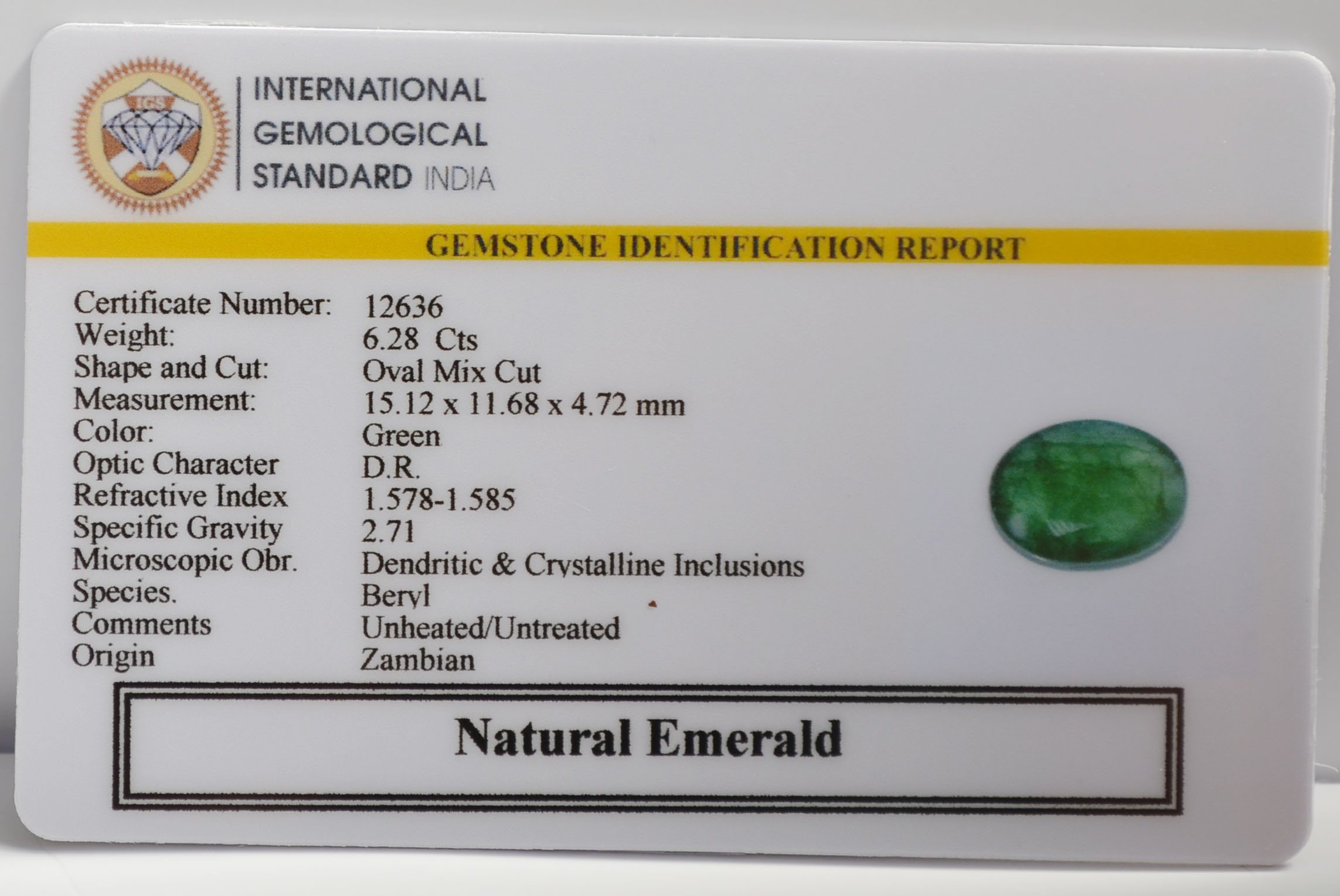 EMR22926 2 EMERALD 6.28 Ct.