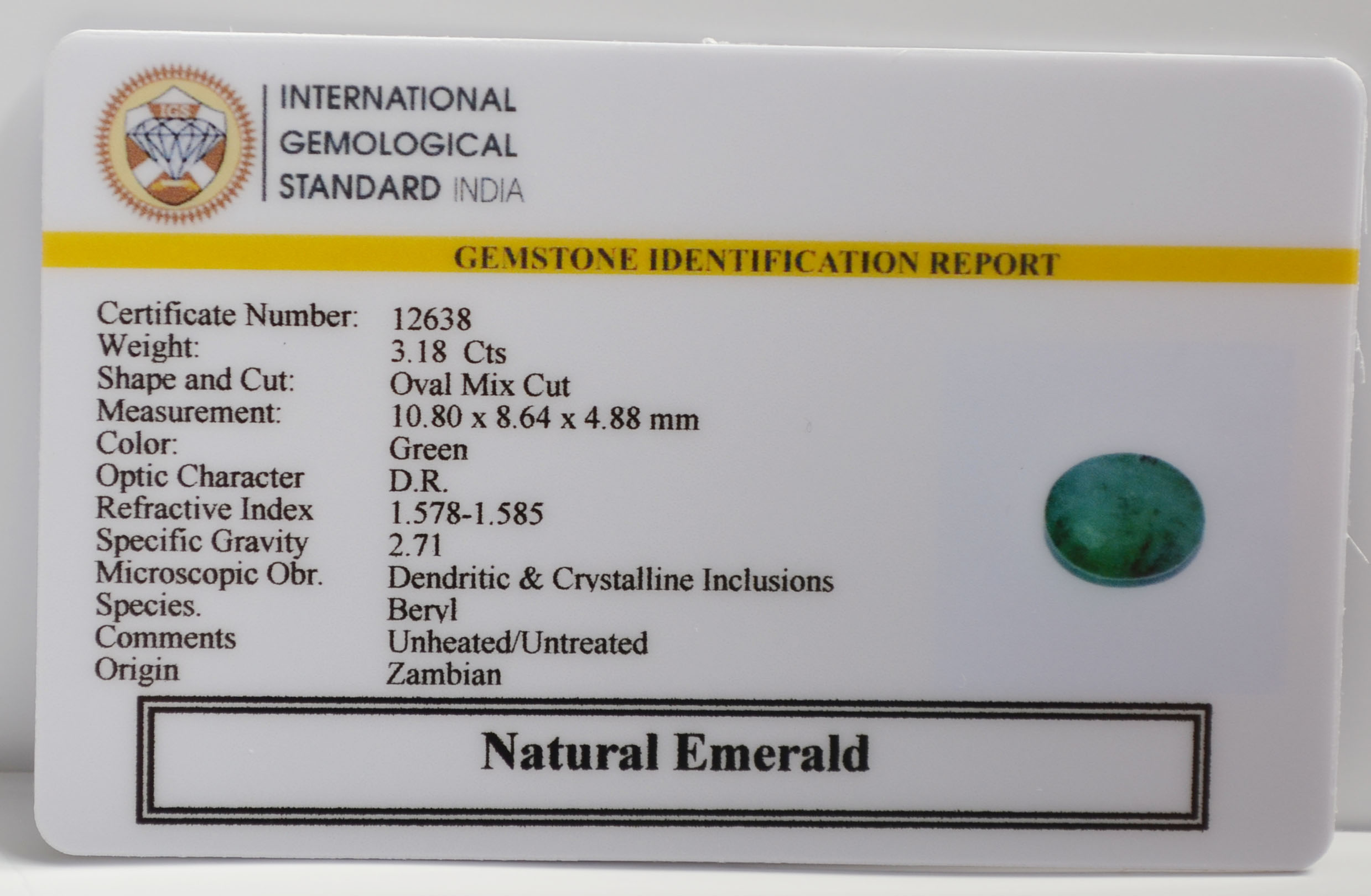 EMERALD 3.18 Ct. 3 EMR22927 2 EMERALD 3.18 Ct.