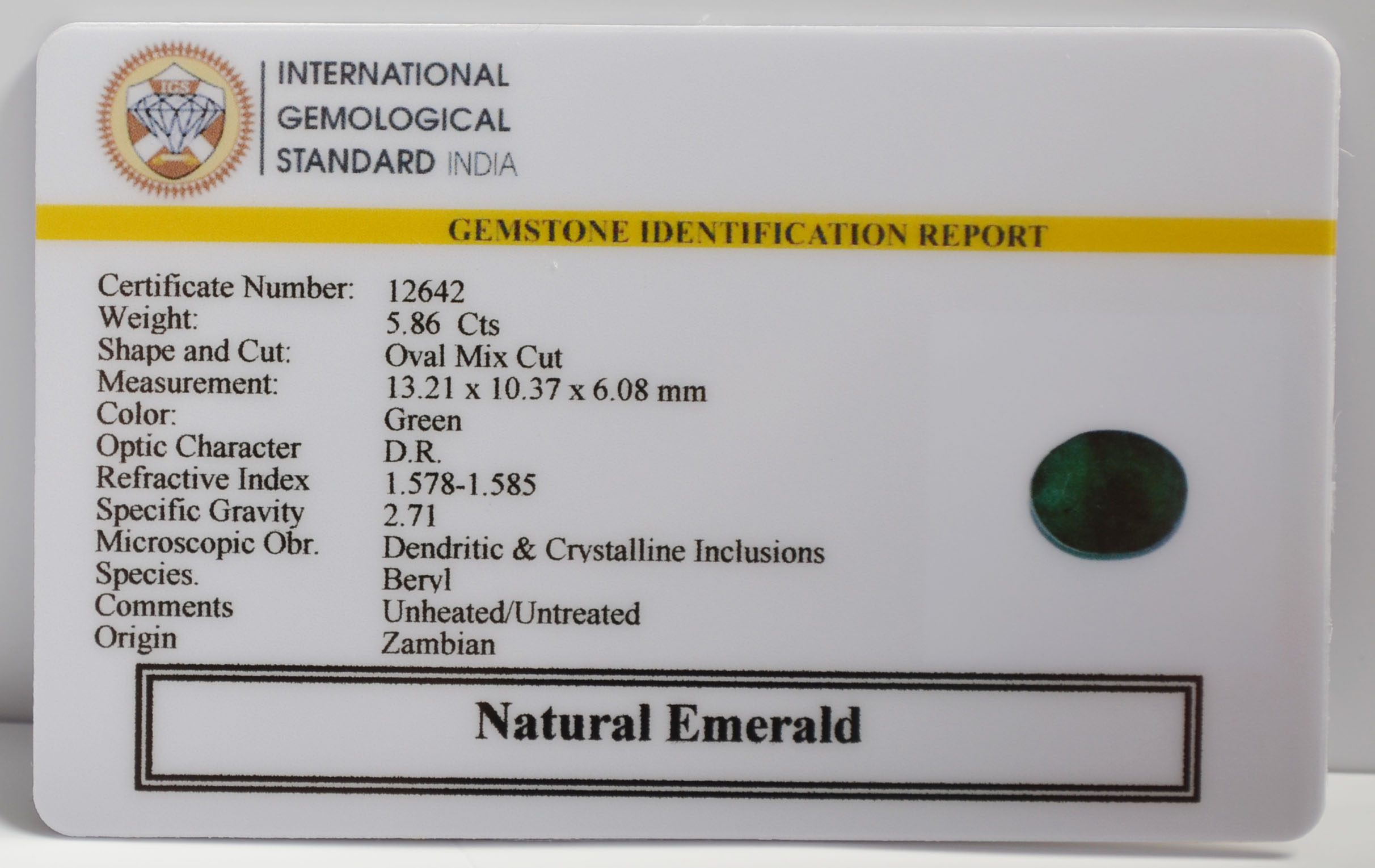 EMERALD 5.86 Ct. 3 EMR22930 2 EMERALD 5.86 Ct.
