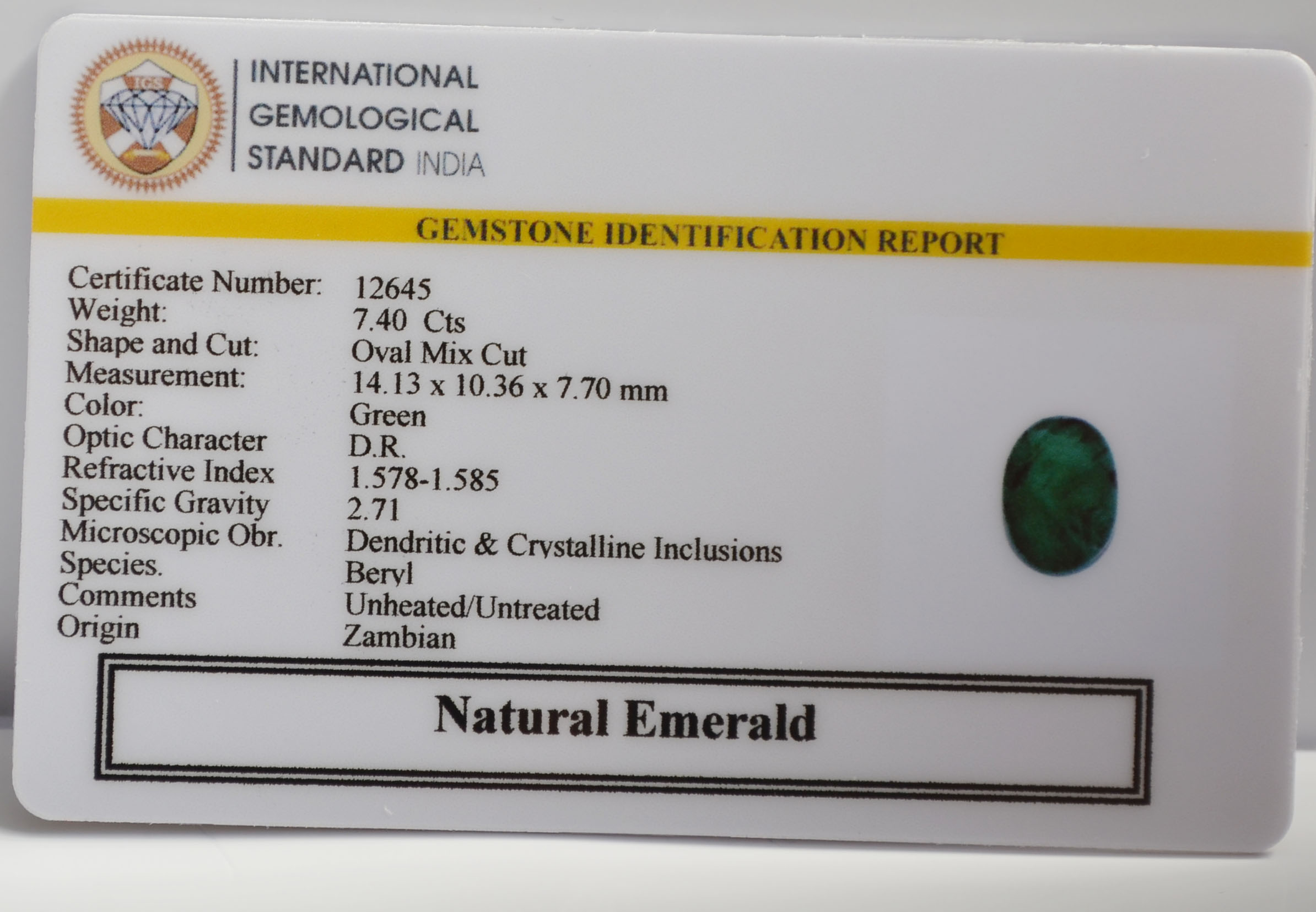 EMERALD 7.4 Ct. 3 EMR22932 2 EMERALD 7.4 Ct.