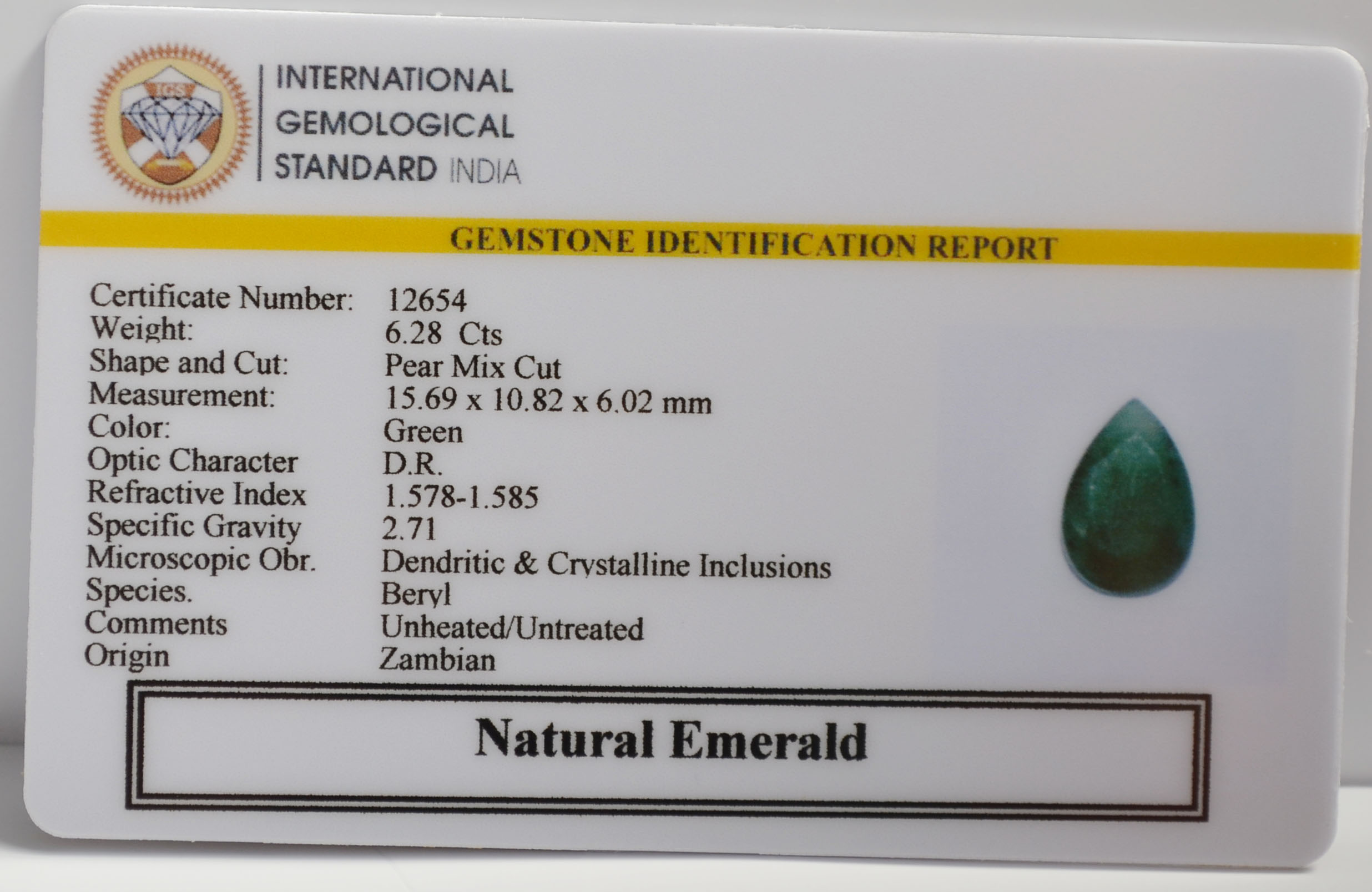 EMR22940 2 EMERALD 6.28 Ct.