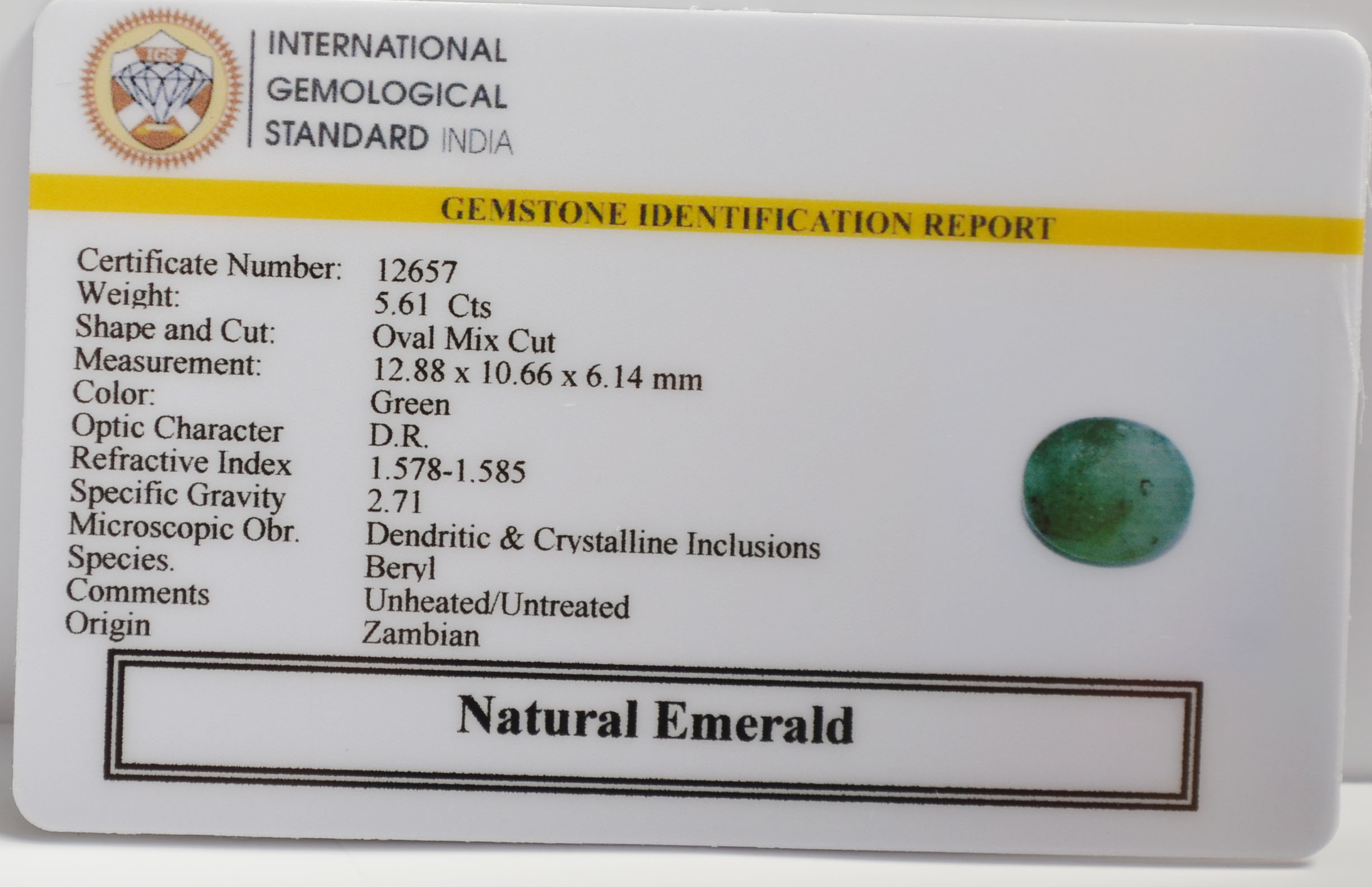 EMR22943 2 EMERALD 5.61 Ct.