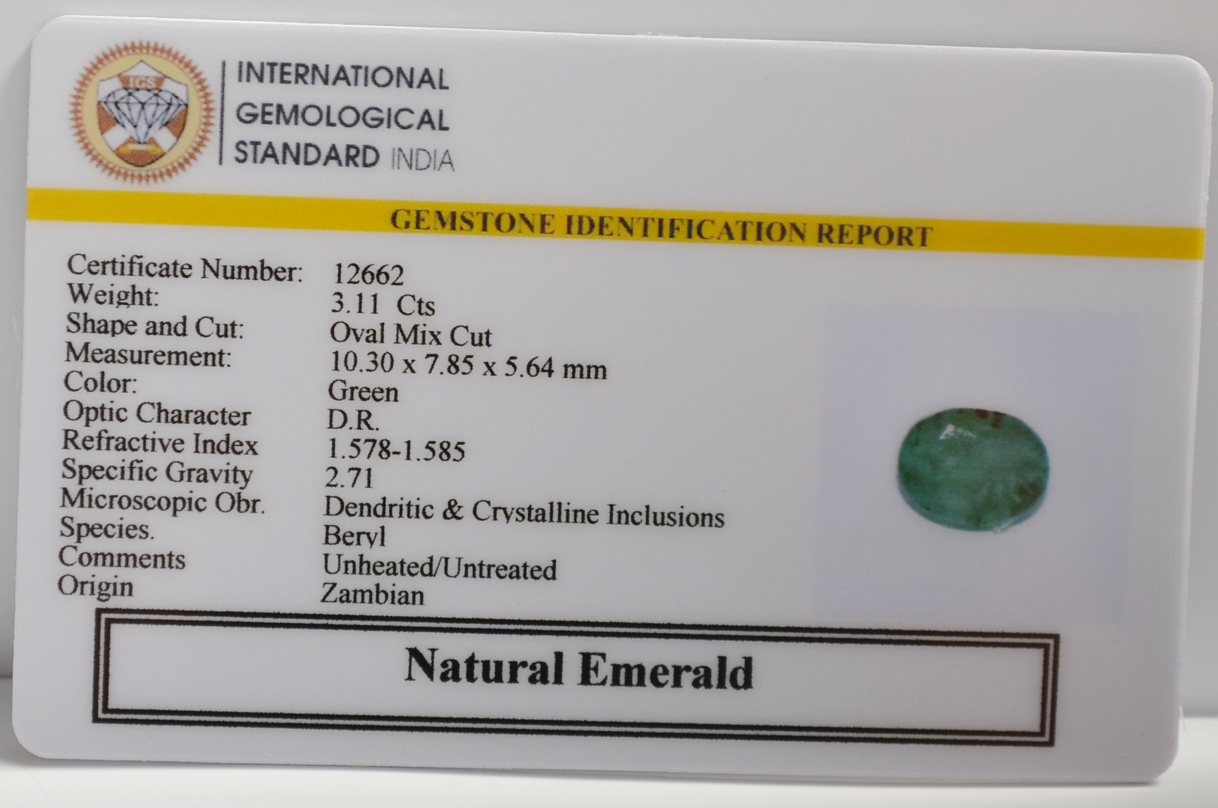 EMR22946 2 EMERALD 3.11 Ct.