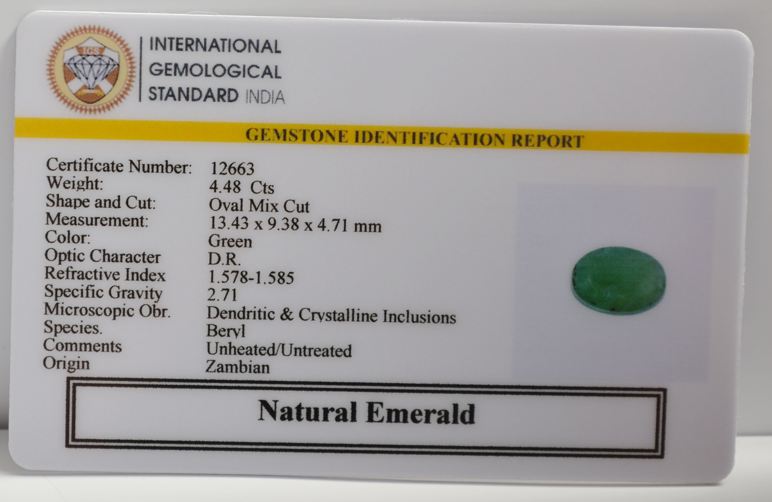 EMR22947 2 EMERALD 4.48 Ct.