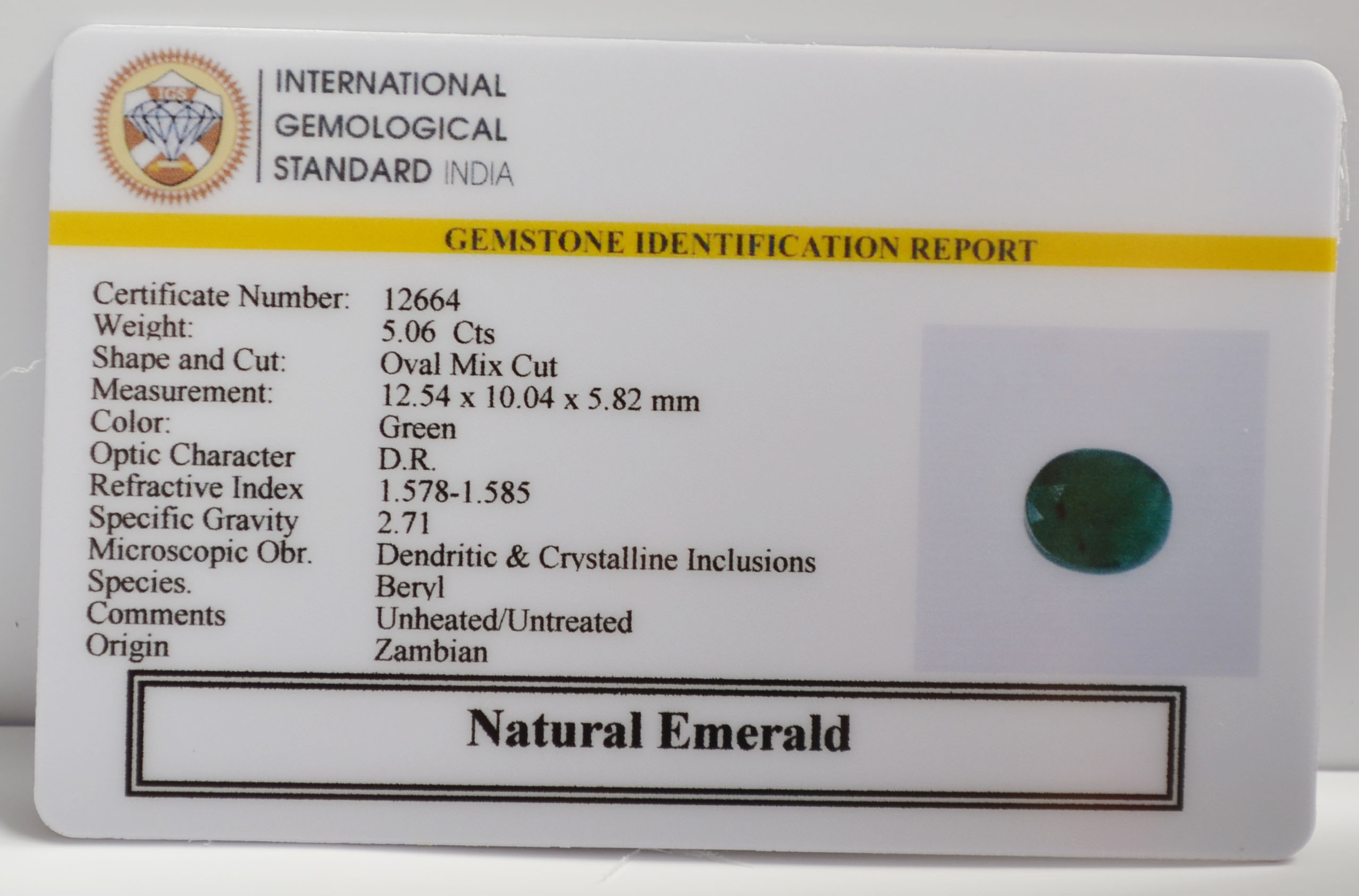 EMERALD 5.06 Ct. 3 EMR22948 2 EMERALD 5.06 Ct.