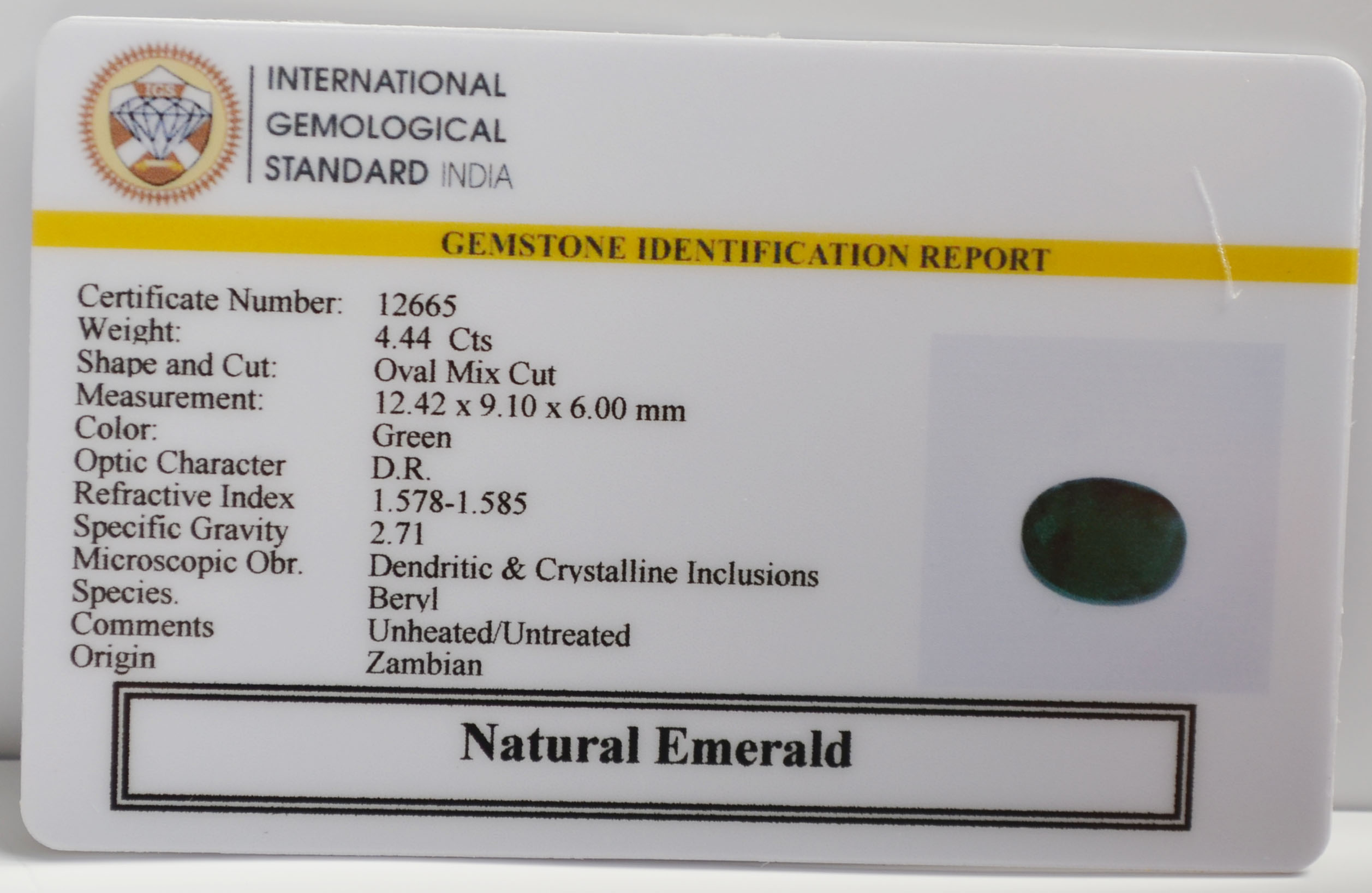 EMR22949 2 EMERALD 4.44 Ct.