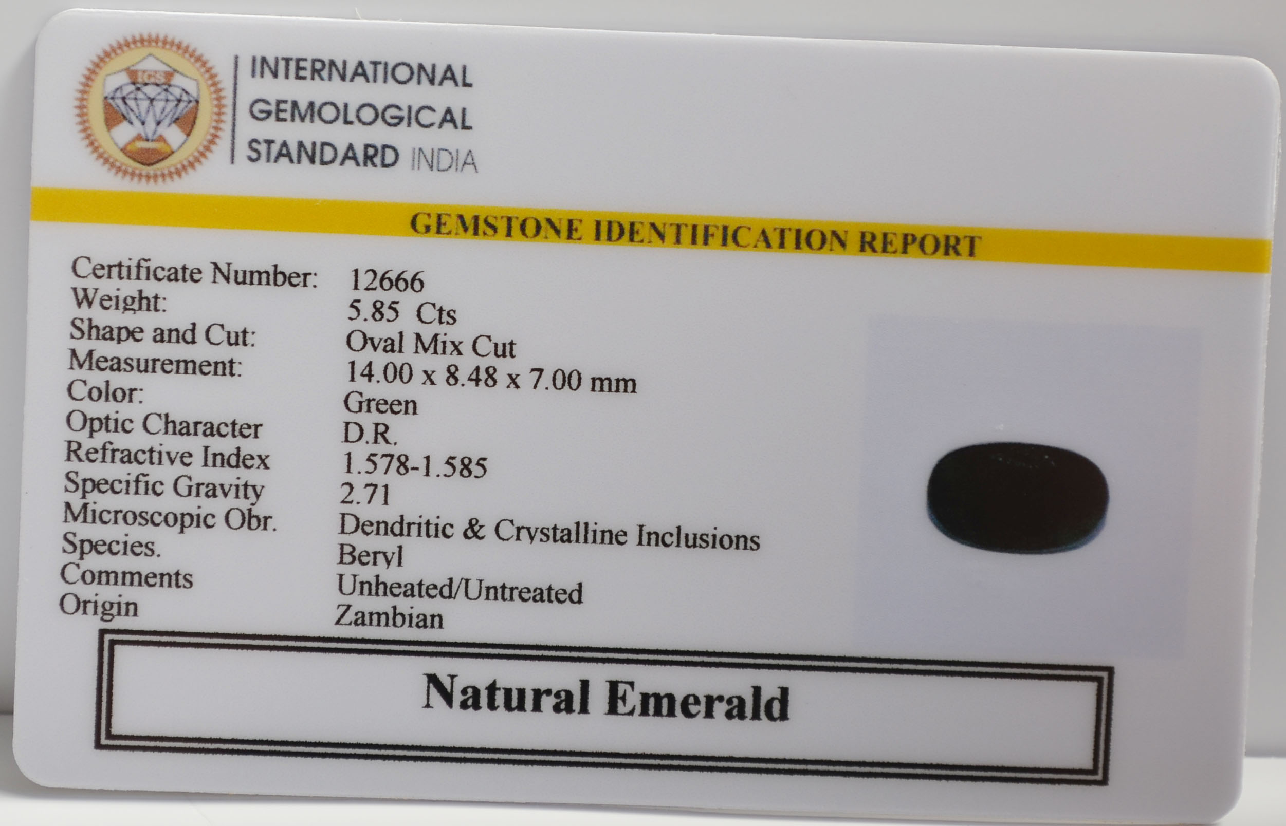 EMERALD 5.85 Ct. 3 EMR22950 2 EMERALD 5.85 Ct.