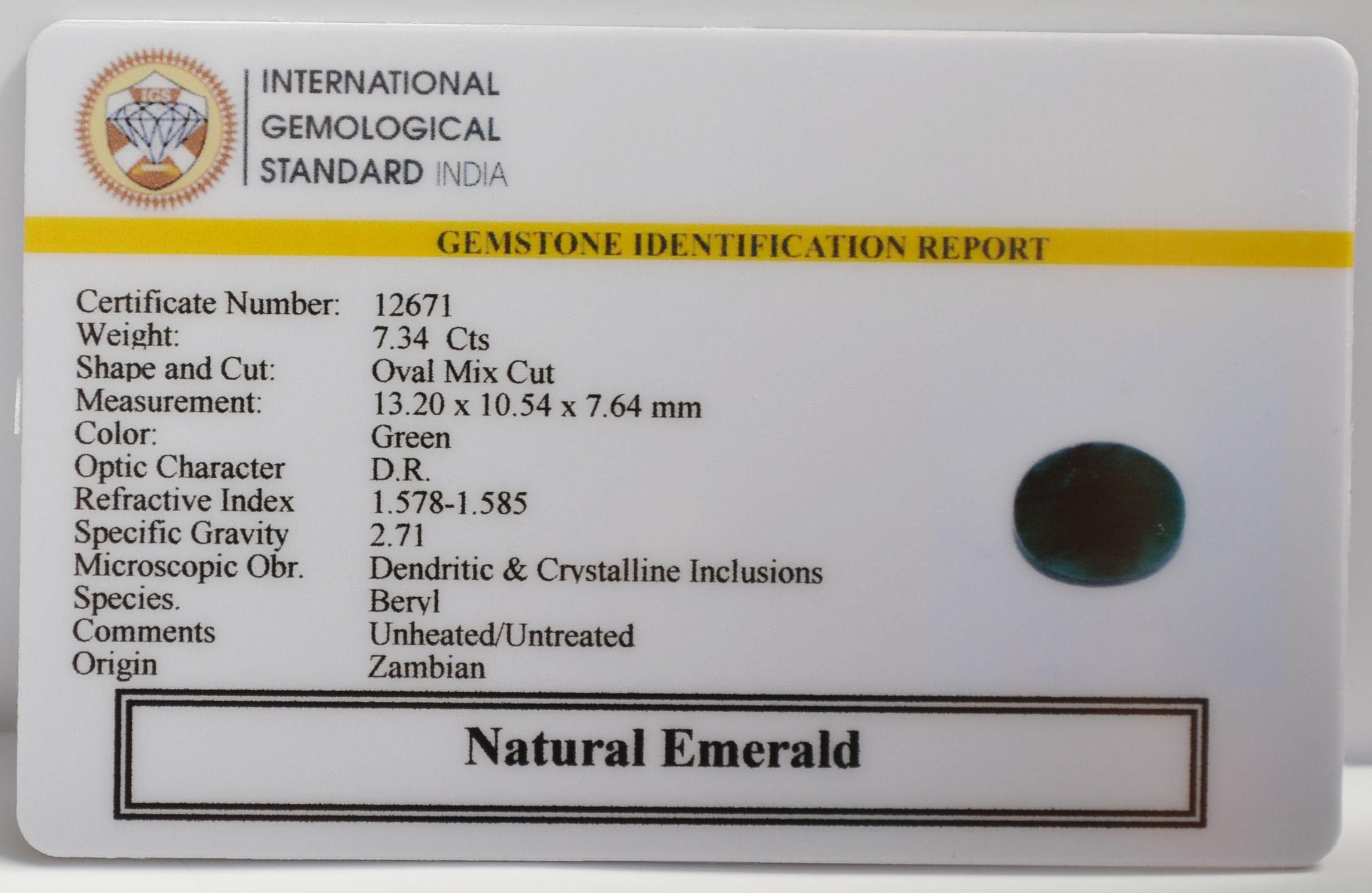 EMERALD 7.34 Ct. 3 EMR22953 2 EMERALD 7.34 Ct.
