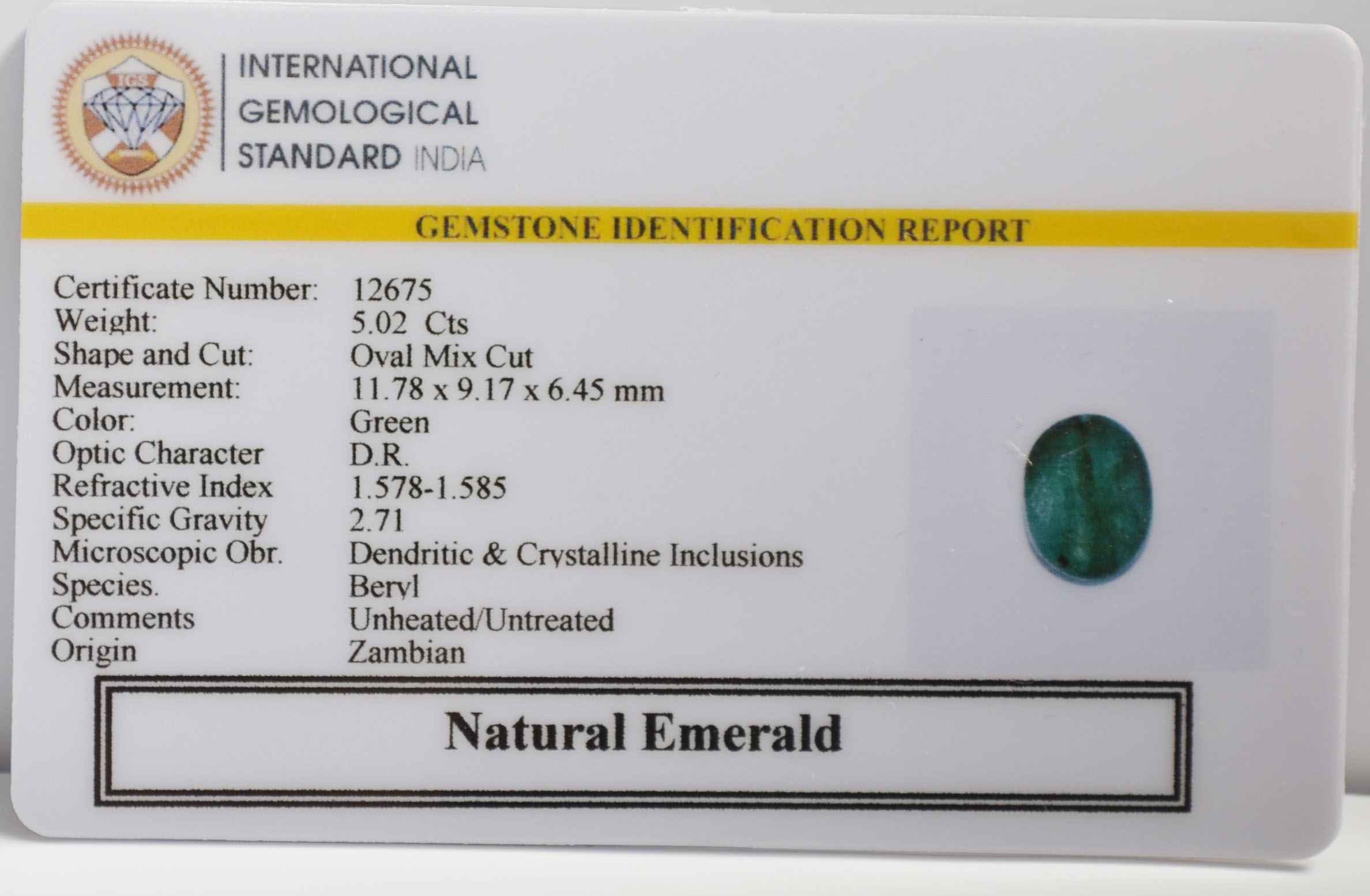 EMERALD 5.02 Ct. 3 EMR22956 2 EMERALD 5.02 Ct.