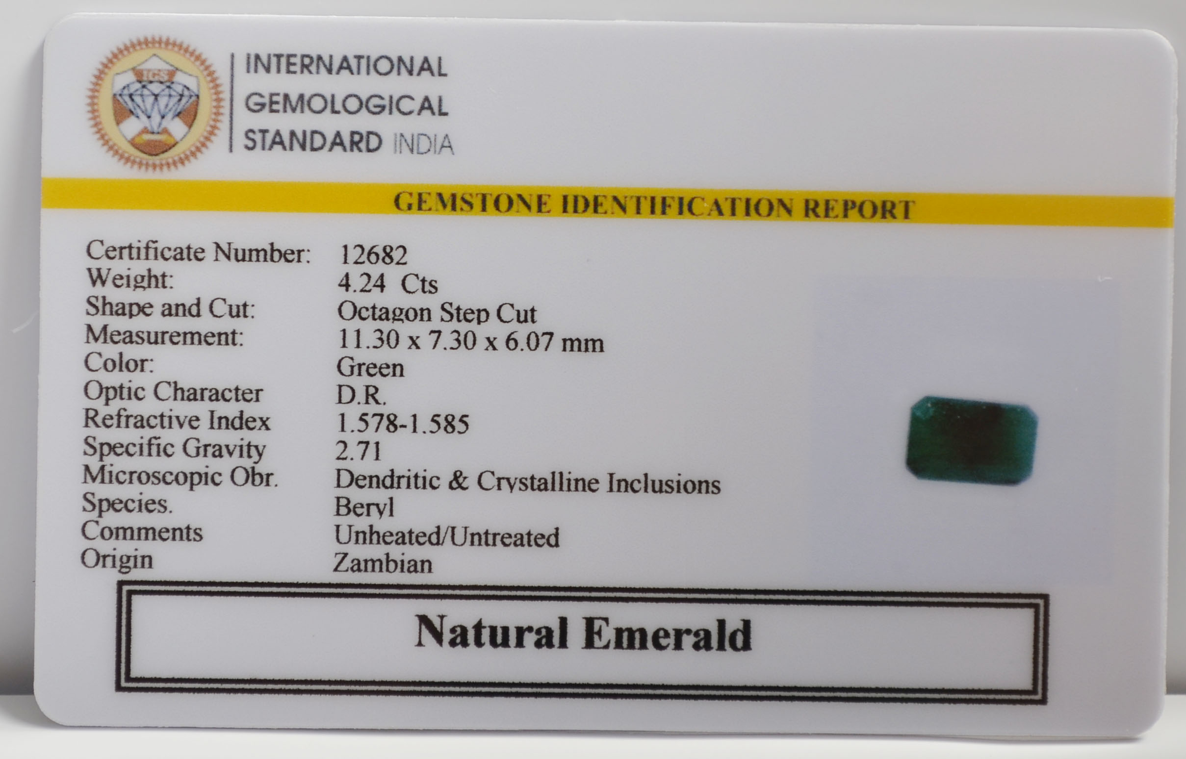 EMR22962 2 EMERALD 4.24 Ct.