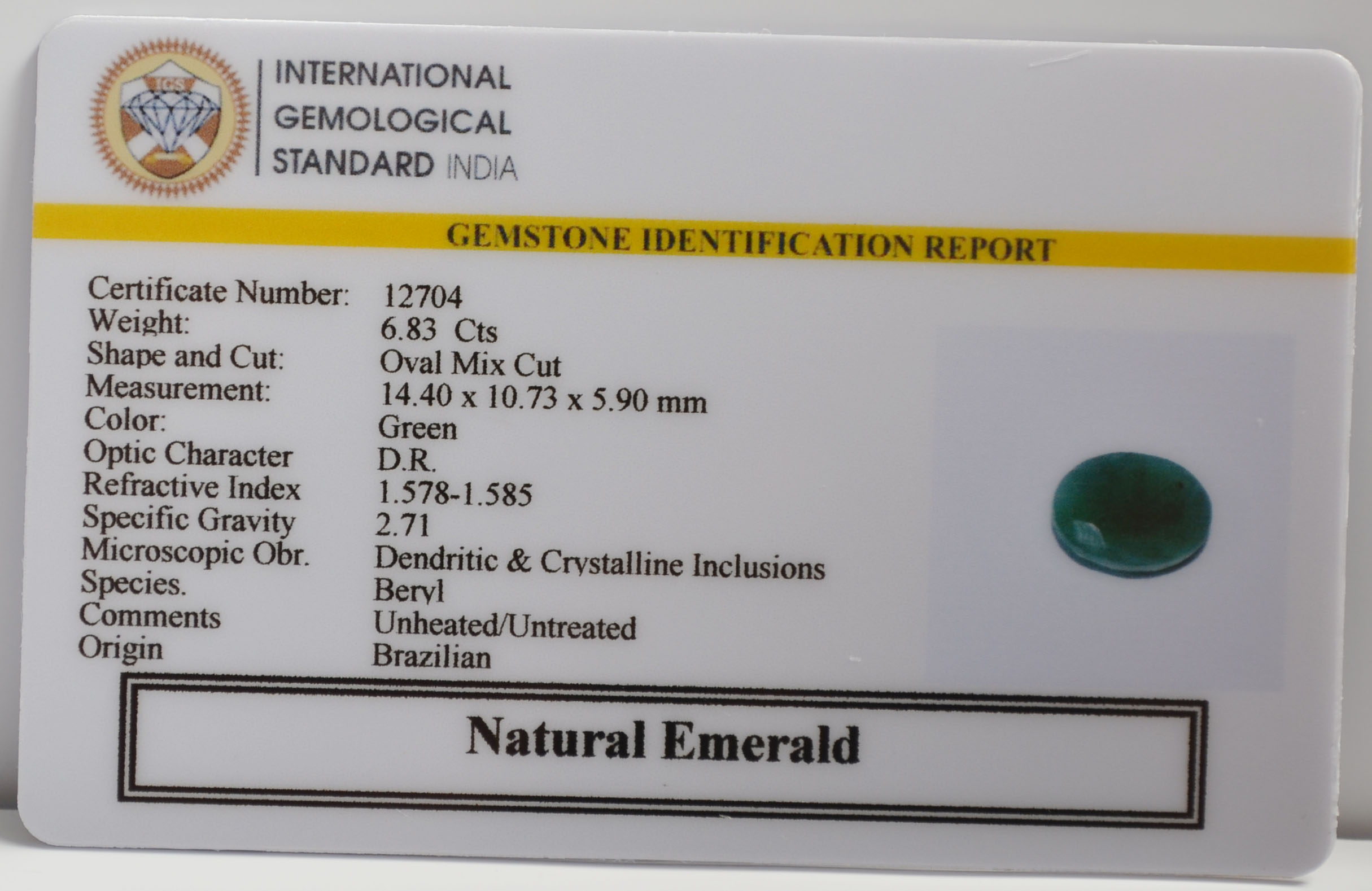 EMERALD 6.83 Ct. 3 EMR22976 2 EMERALD 6.83 Ct.