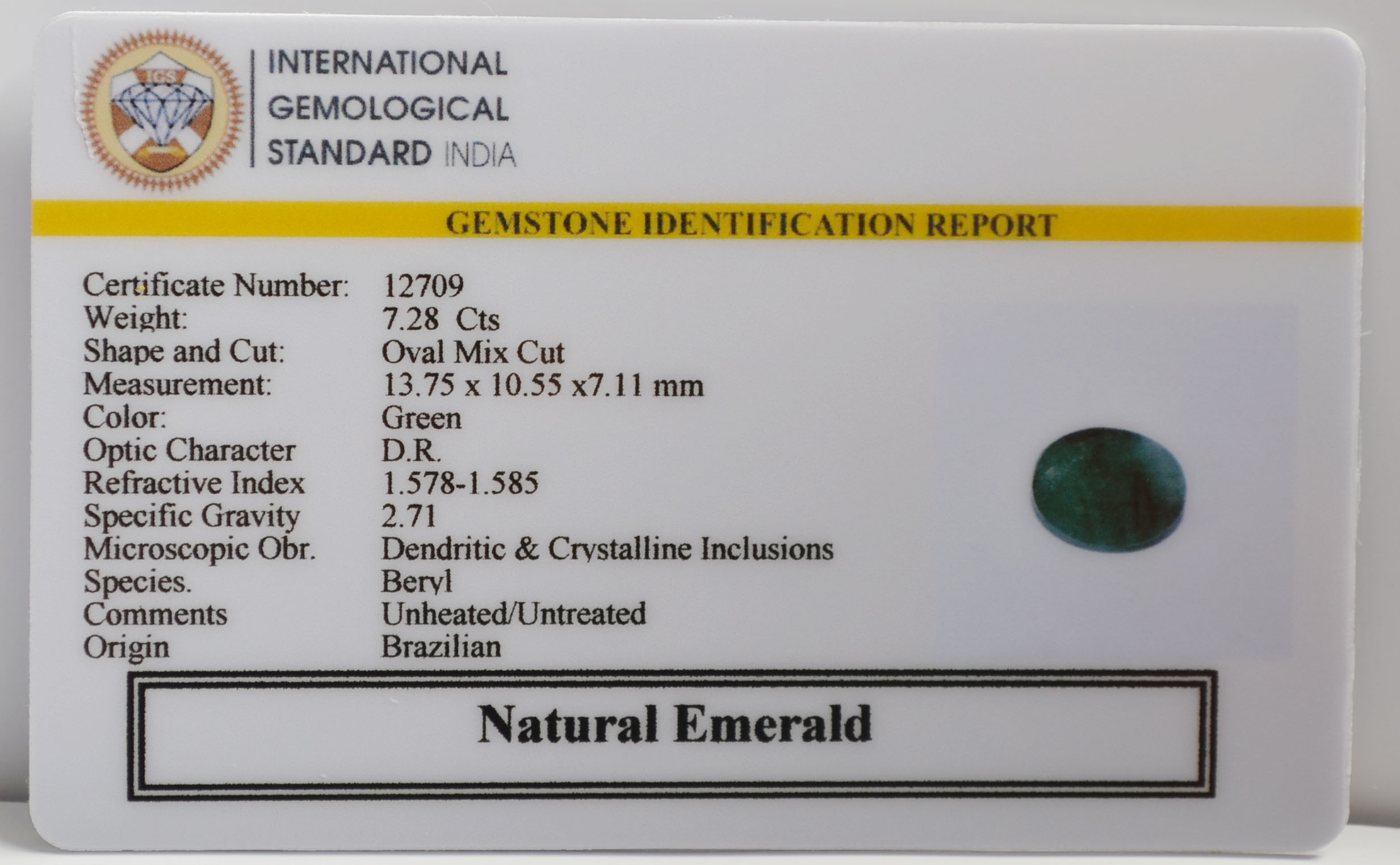EMERALD 7.28 Ct. 3 EMR22981 2 EMERALD 7.28 Ct.