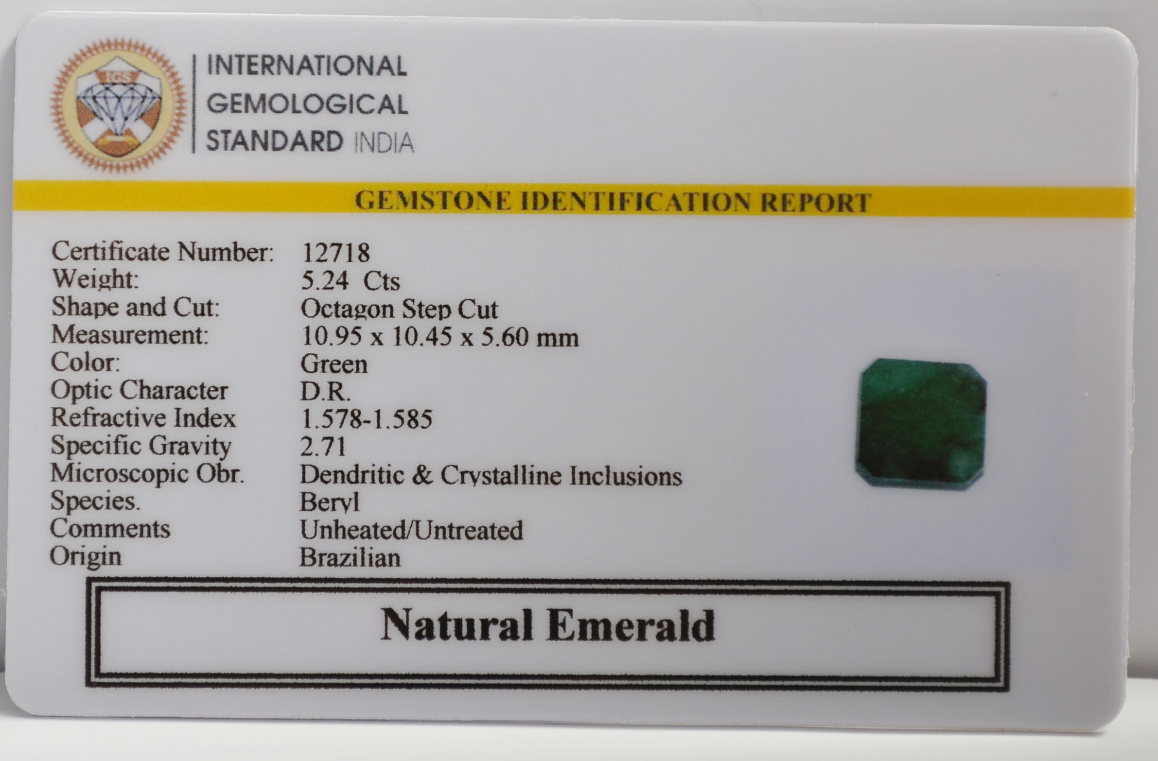 EMR22988 2 EMERALD 5.24 Ct.