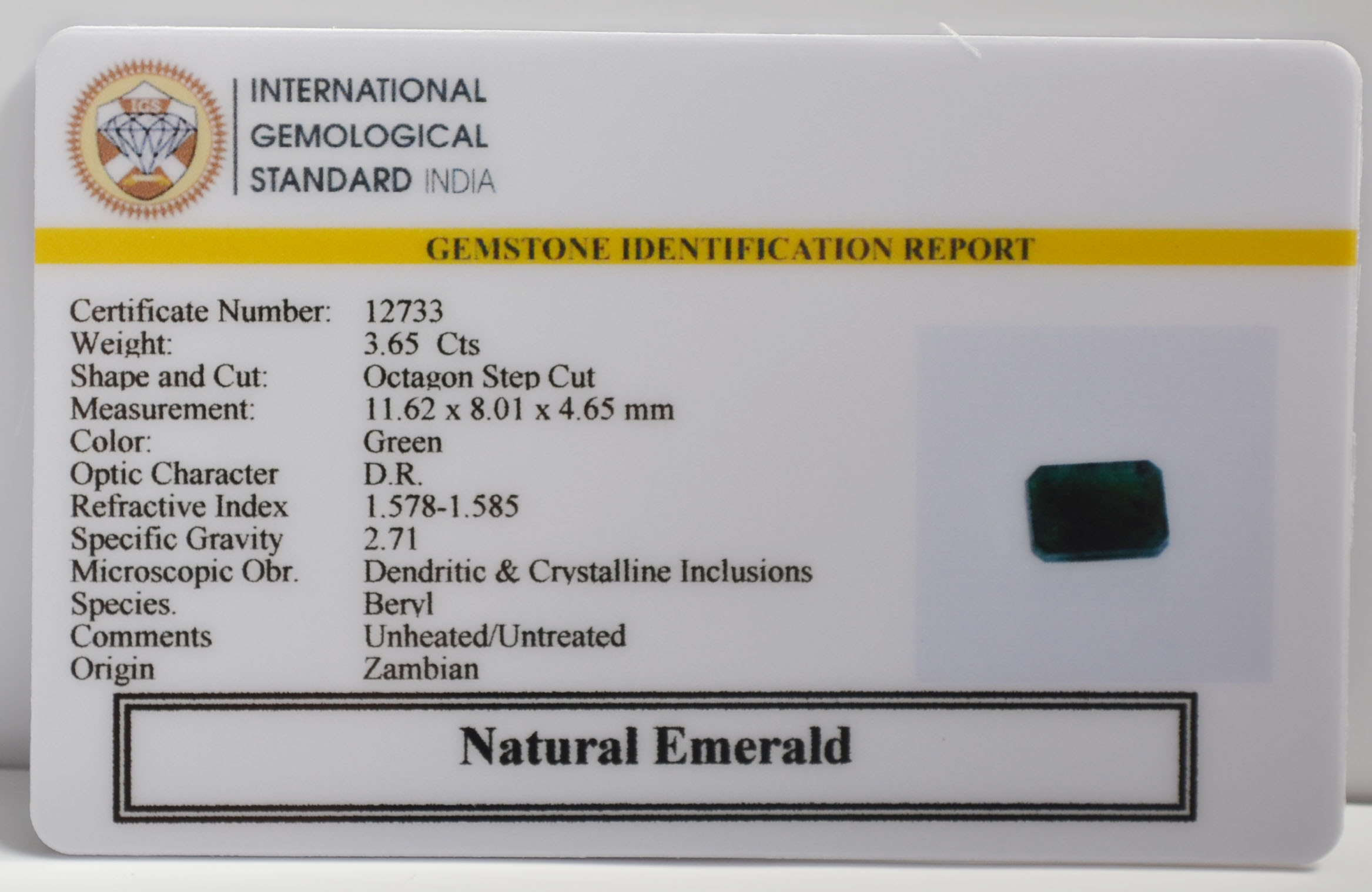 EMR22998 2 EMERALD 3.65 Ct.