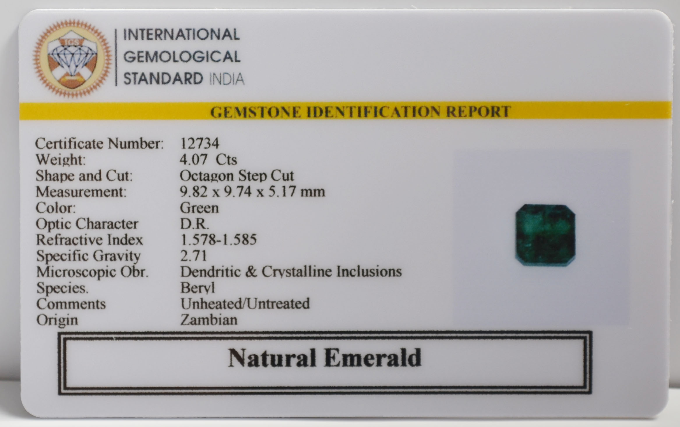 EMR22999 2 EMERALD 4.07 Ct.