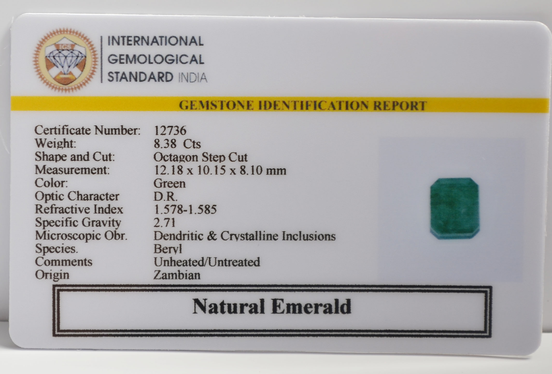 EMR23001 2 EMERALD 8.38 Ct.
