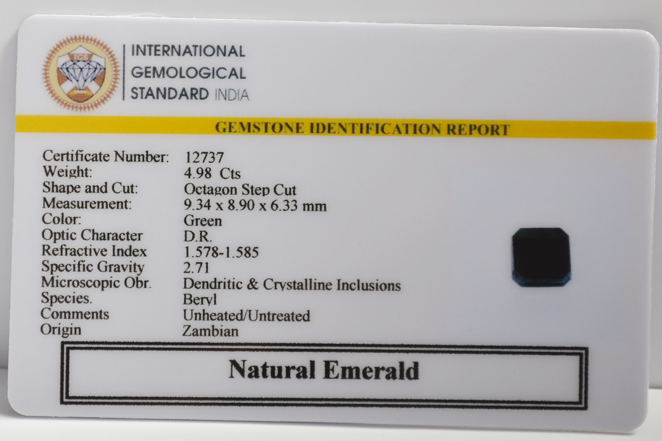 EMR23002 2 EMERALD 4.98 Ct.