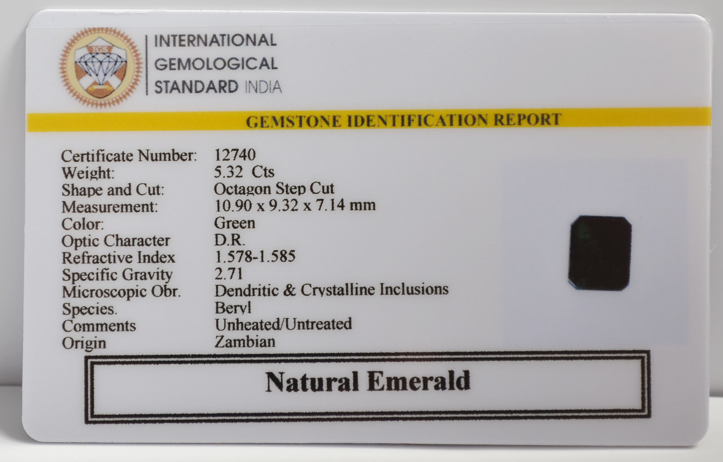 EMERALD 5.32 Ct. 3 EMR23005 2 EMERALD 5.32 Ct.