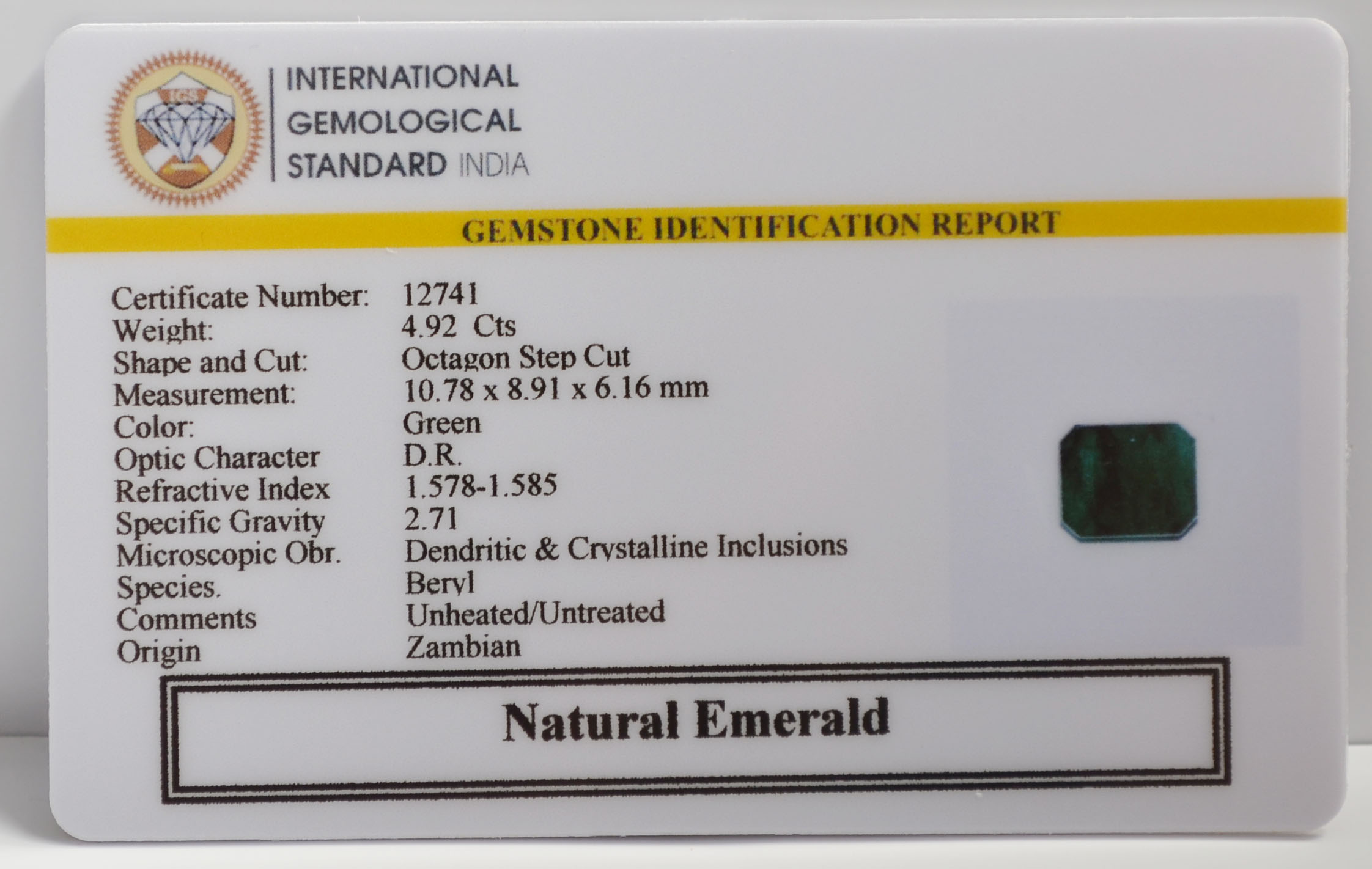 EMR23006 2 EMERALD 4.92 Ct.