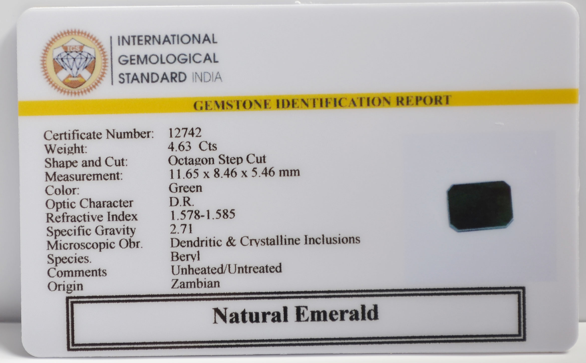 EMR23007 2 EMERALD 4.63 Ct.