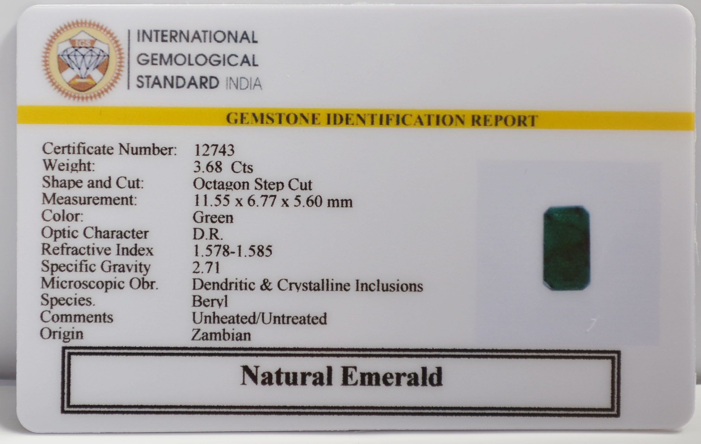 EMR23008 2 EMERALD 3.68 Ct.