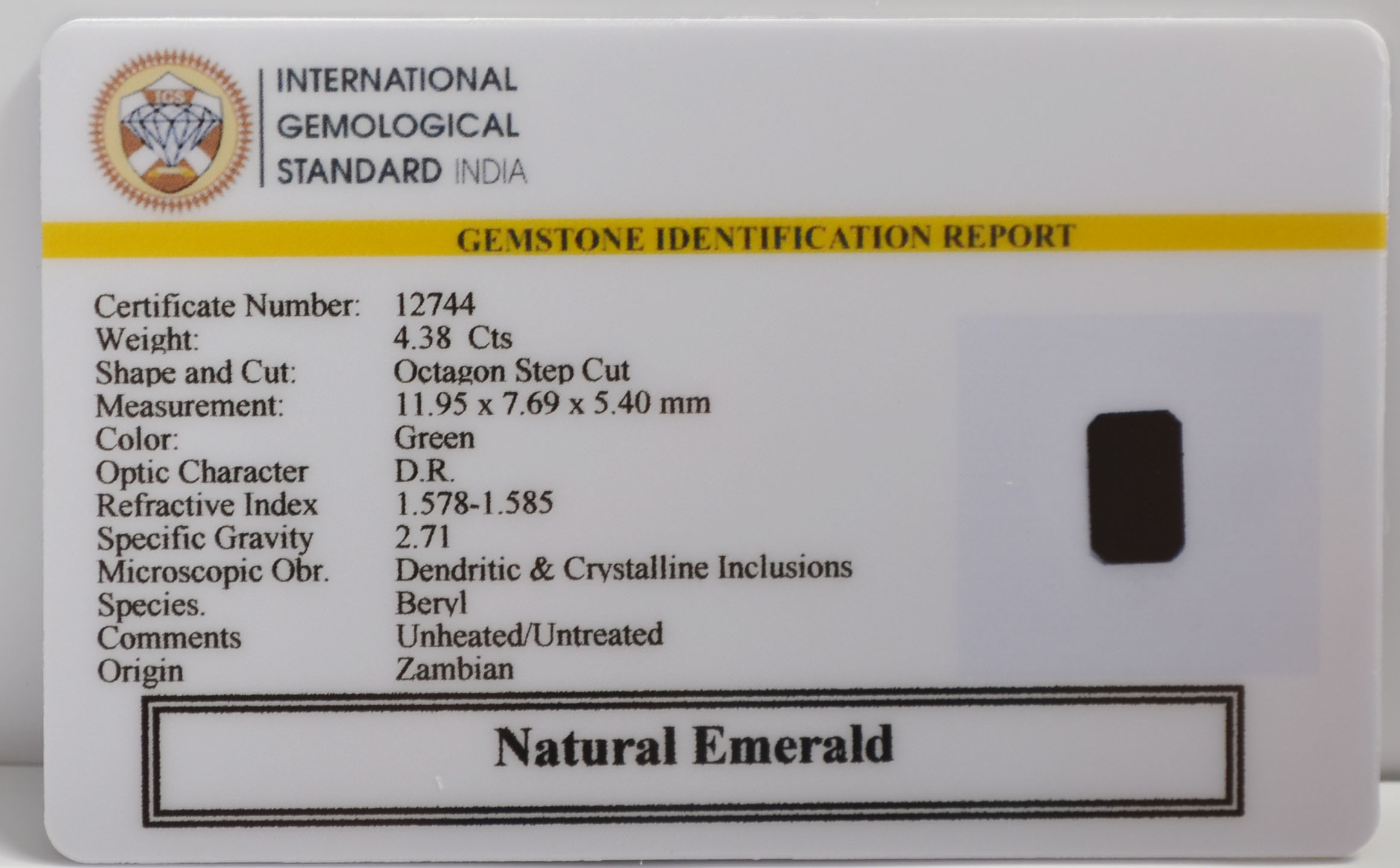 EMR23009 2 EMERALD 4.38 Ct.