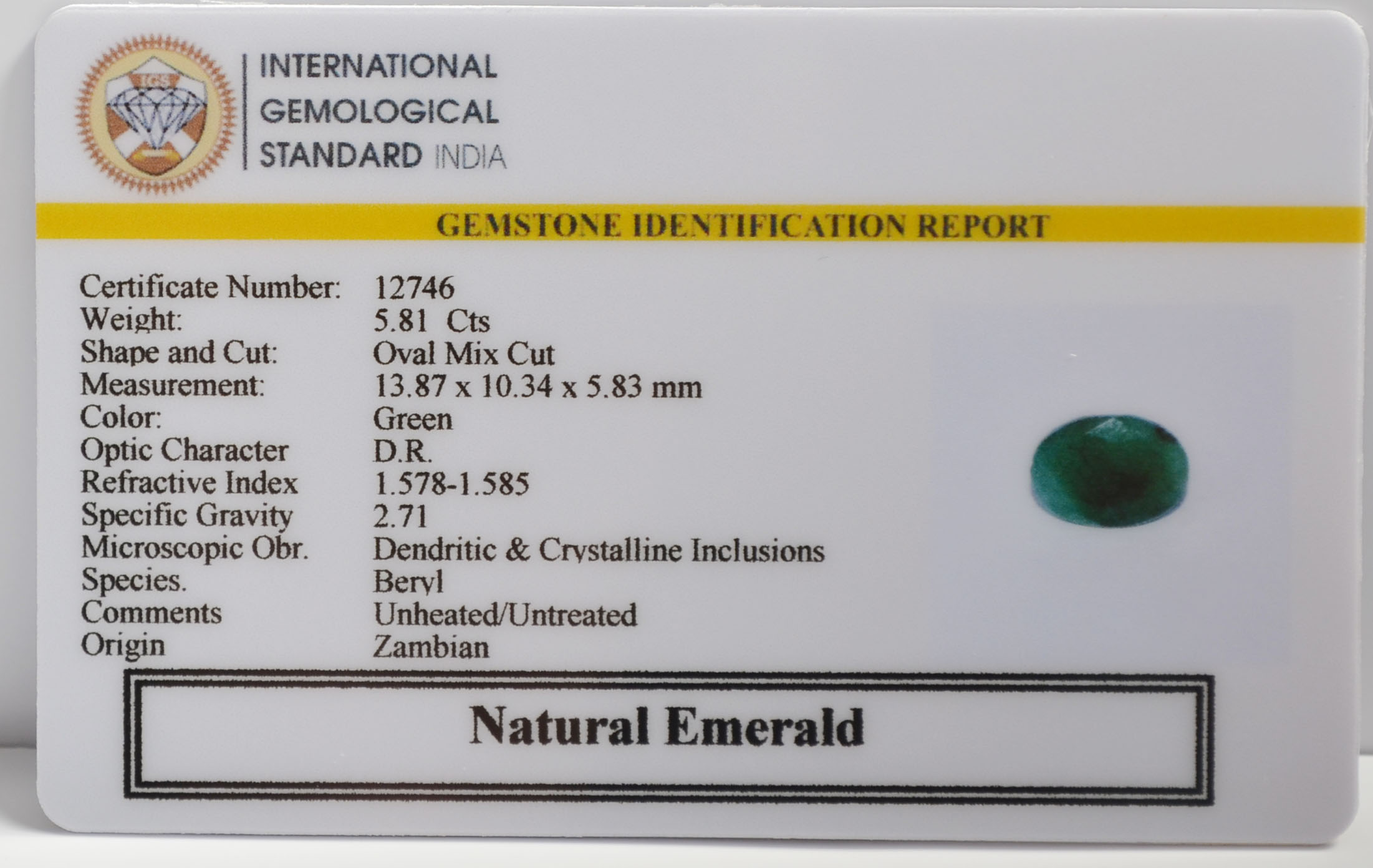 EMR23010 2 EMERALD 5.81 Ct.