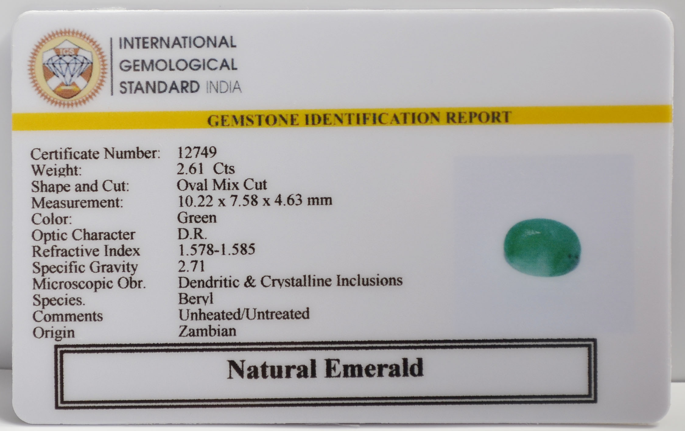 EMR23013 2 EMERALD 2.61 Ct.