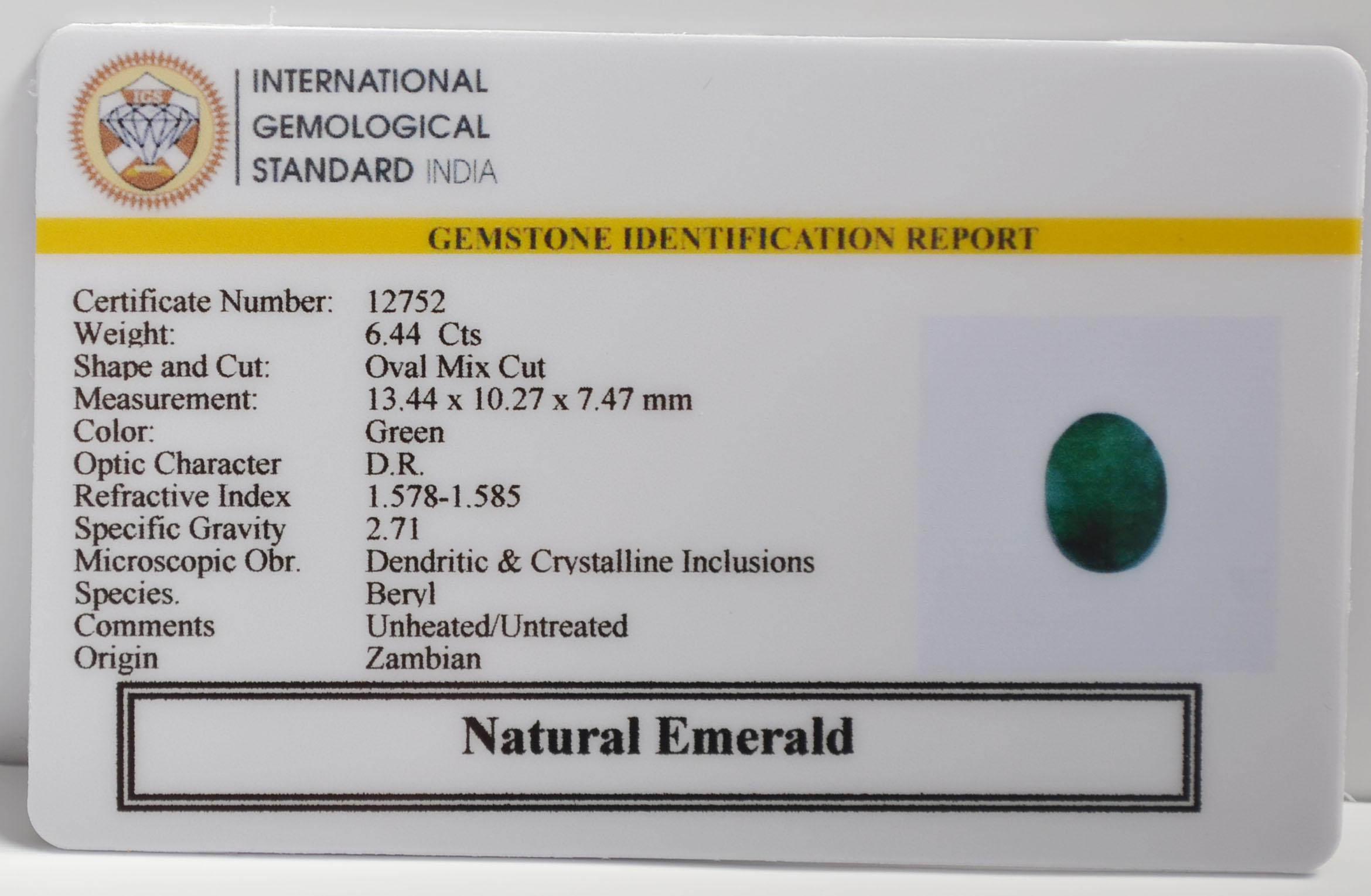EMR23015 2 EMERALD 6.44 Ct.