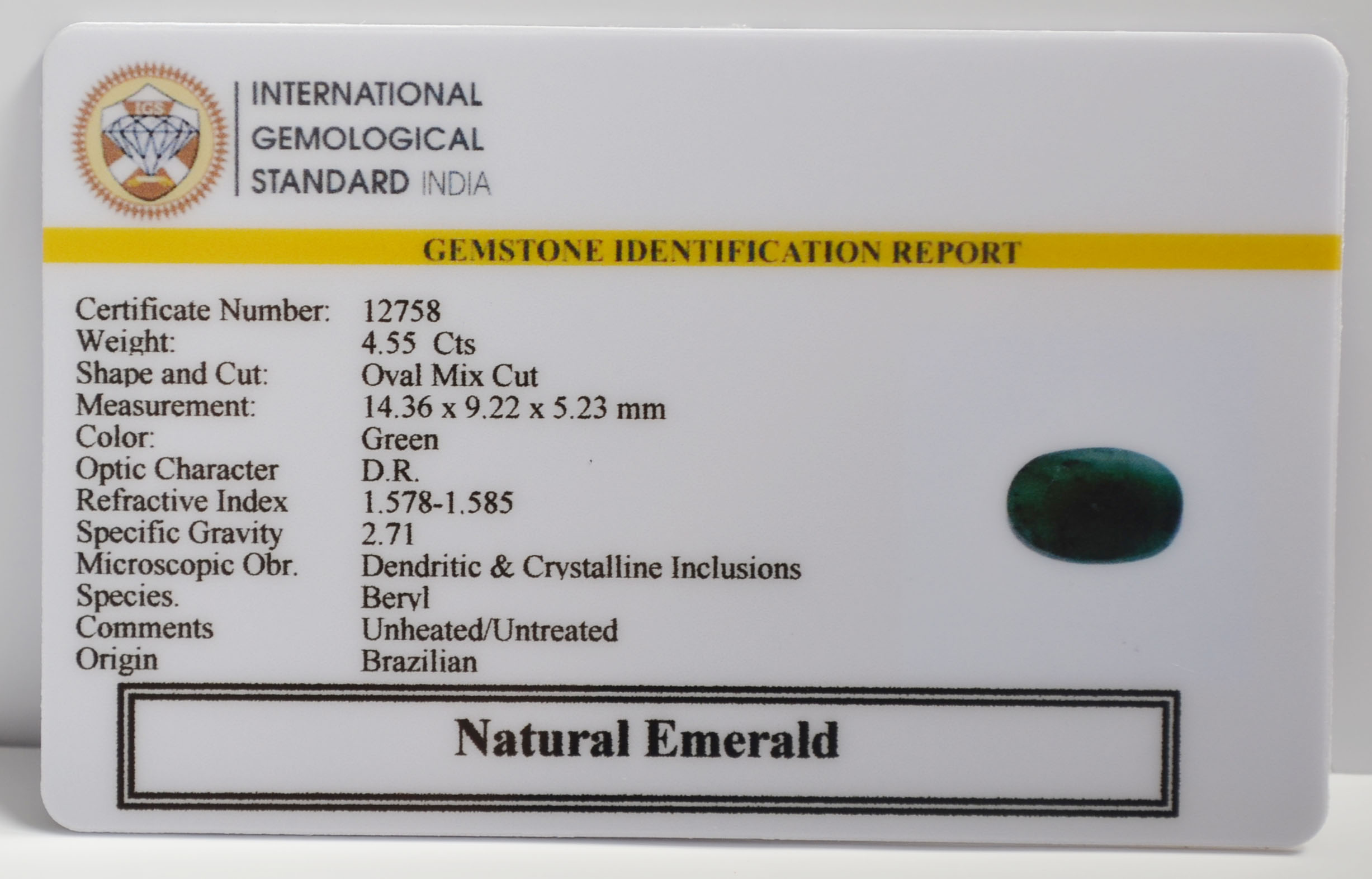 EMR23021 2 EMERALD 4.55 Ct.