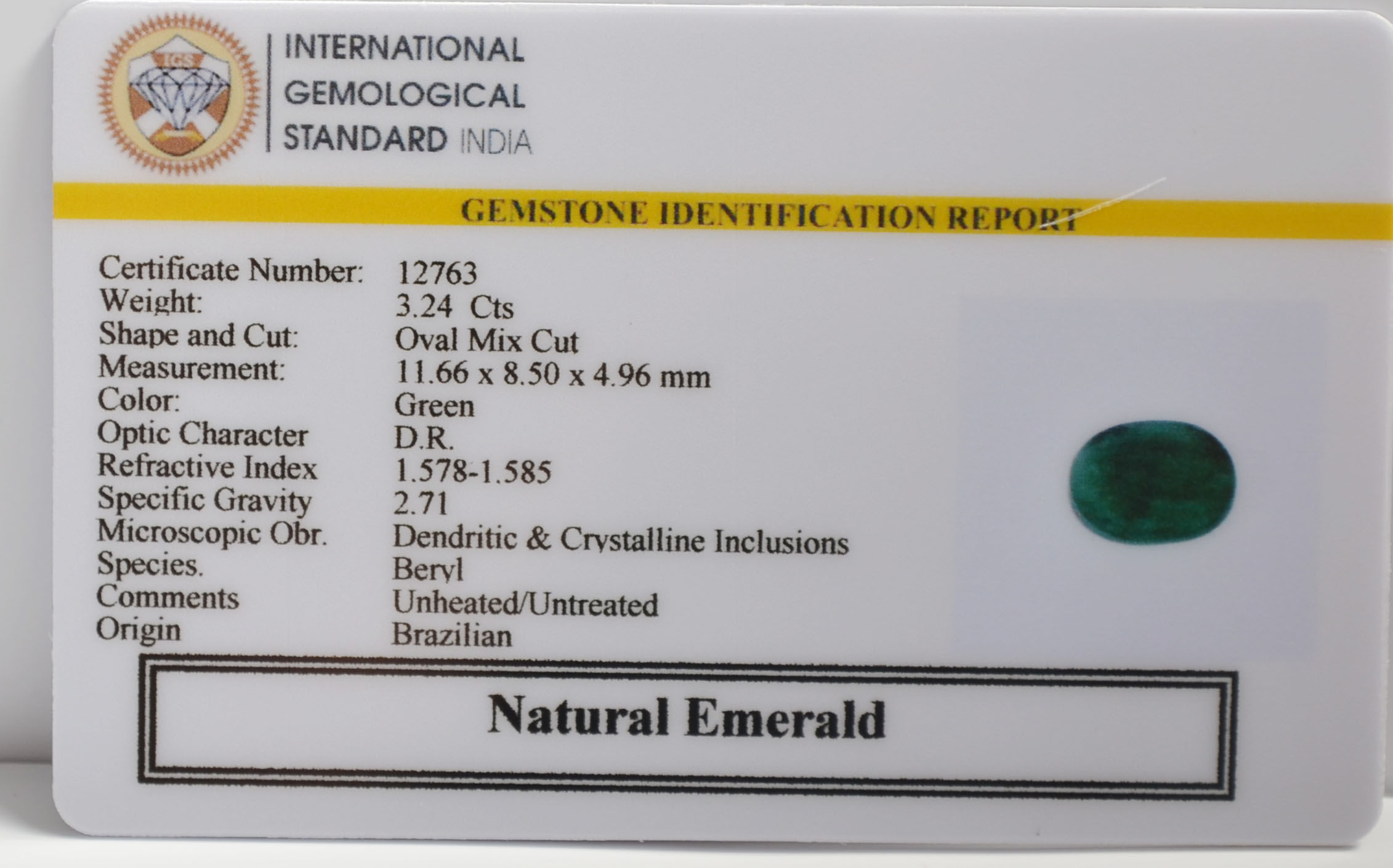 EMR23025 2 EMERALD 3.24 Ct.