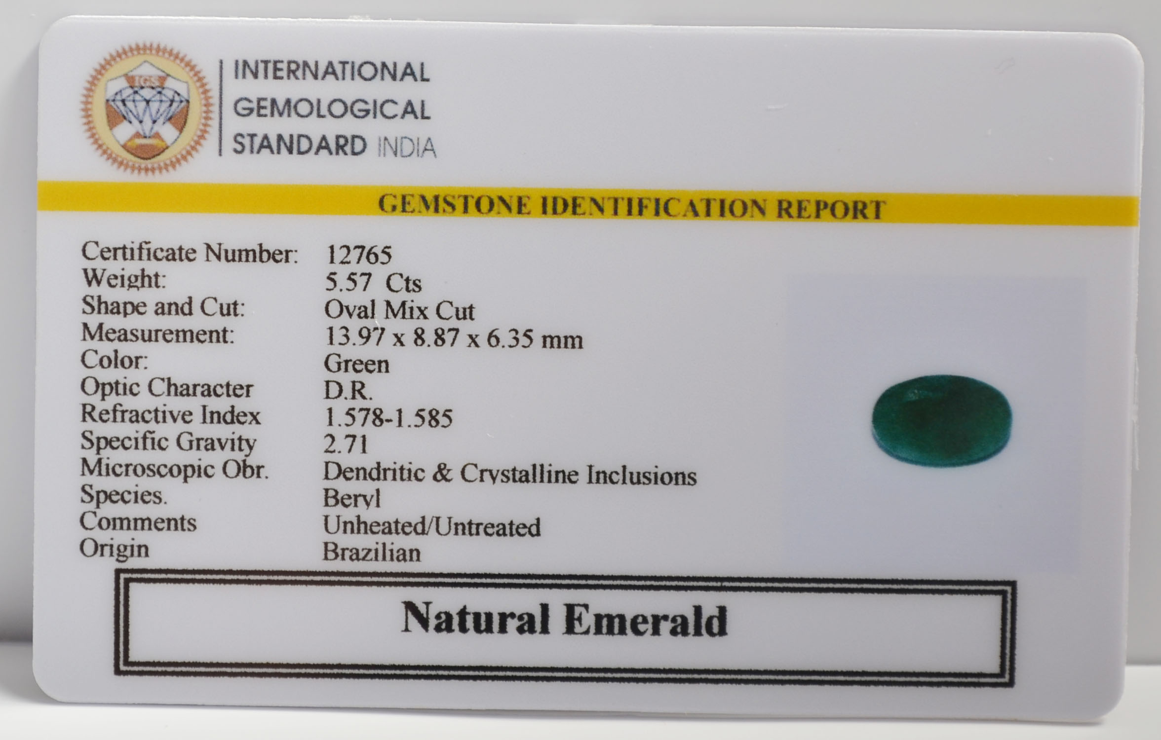 EMR23027 2 EMERALD 5.57 Ct.