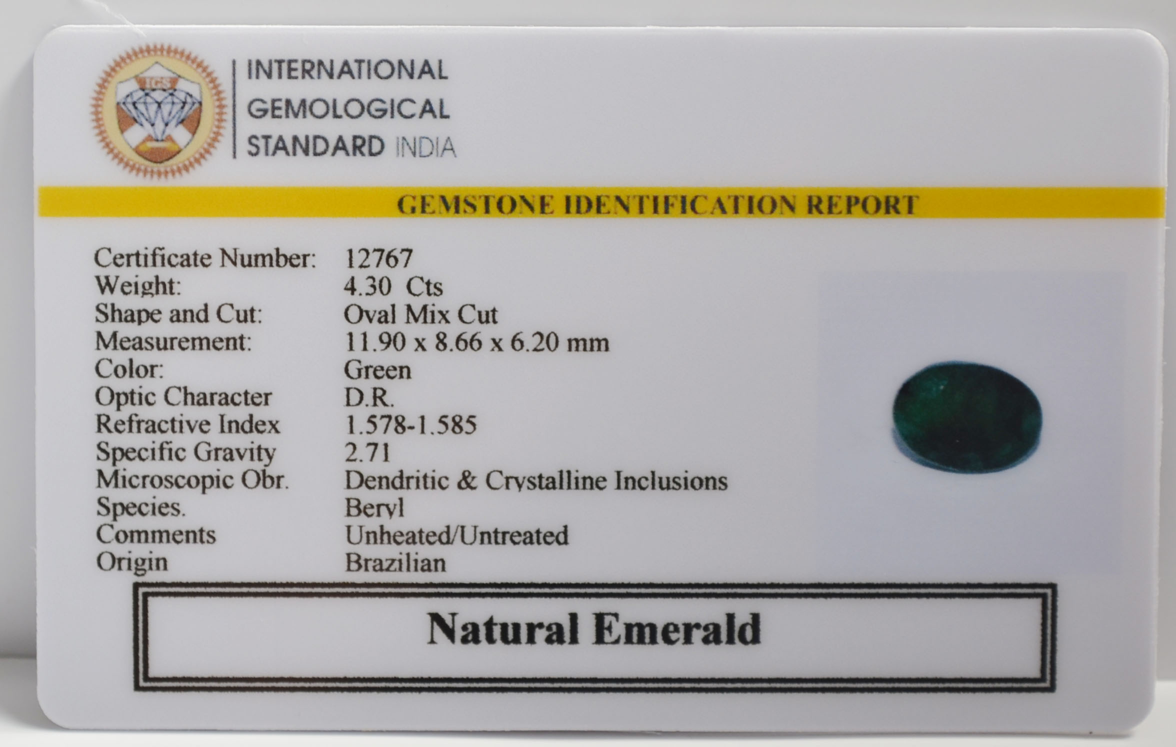 EMR23028 2 EMERALD 4.3 Ct.