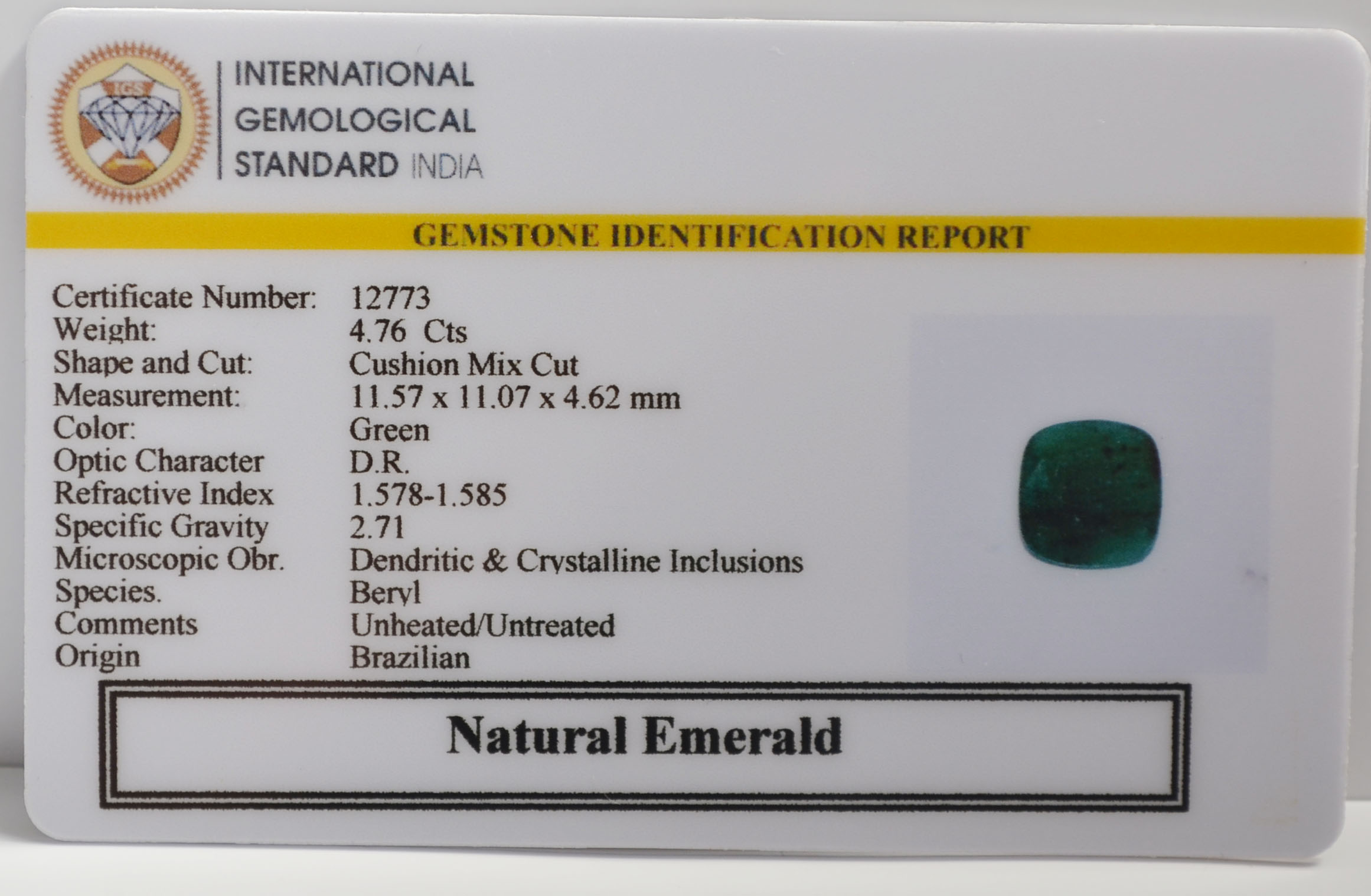EMR23030 2 EMERALD 4.76 Ct.