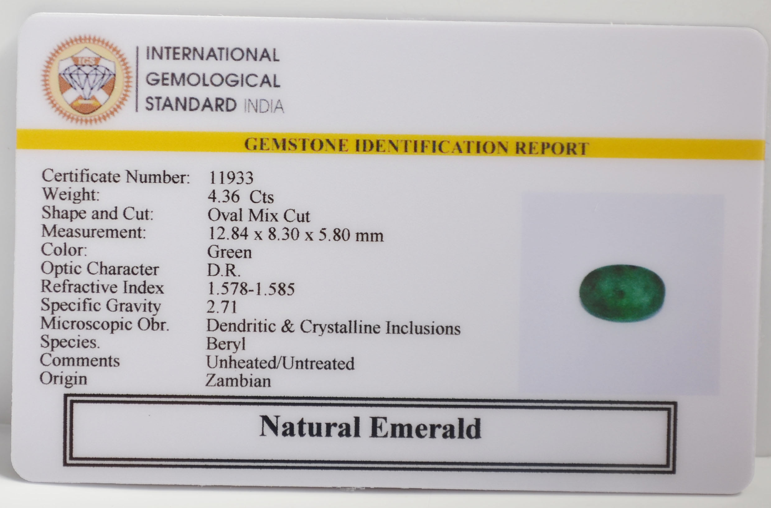 EMERALD 4.36 Ct. 3 EMRG21657 2 EMERALD 4.36 Ct.