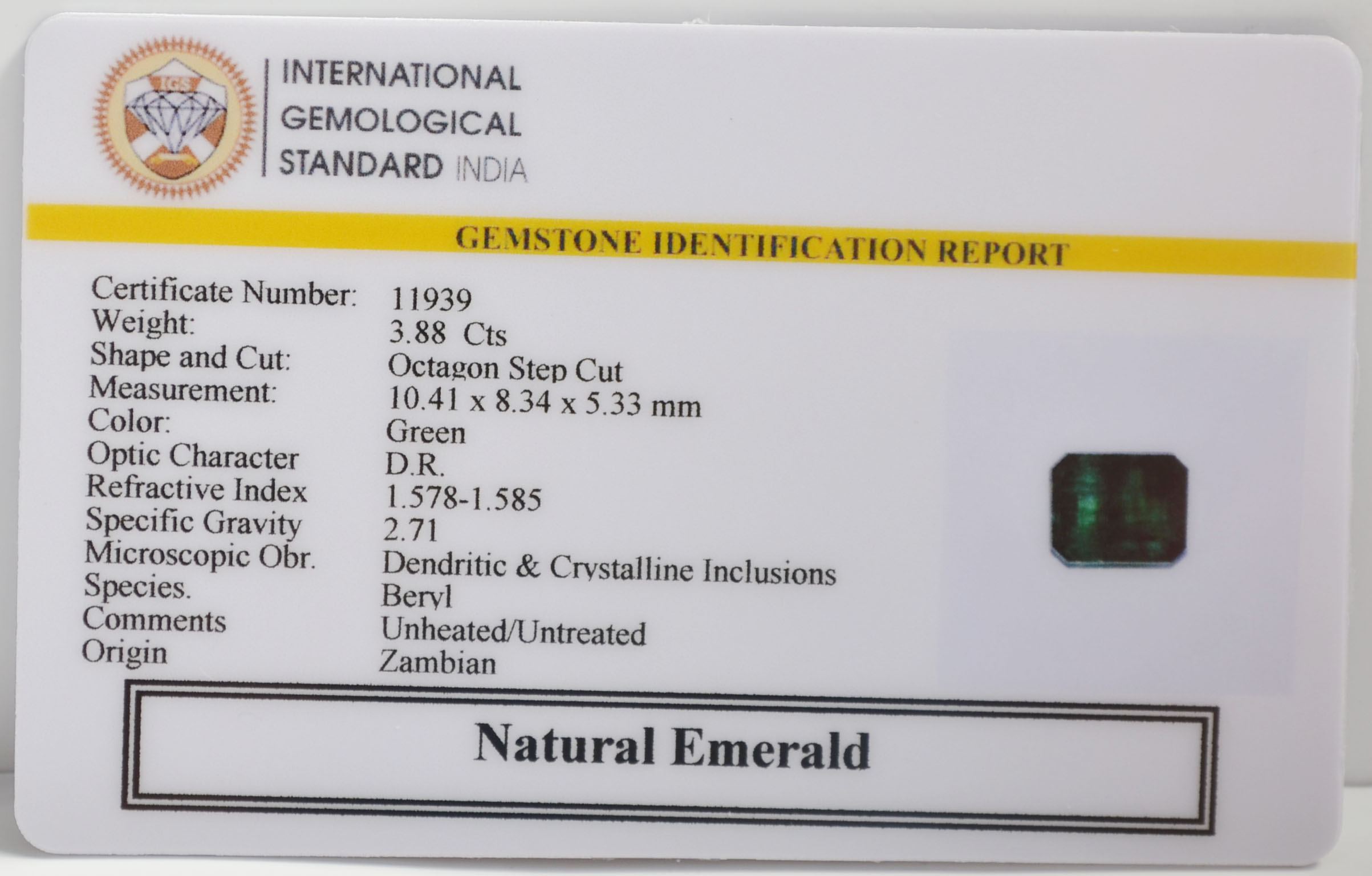 EMRG21658 2 EMERALD 3.88 Ct.