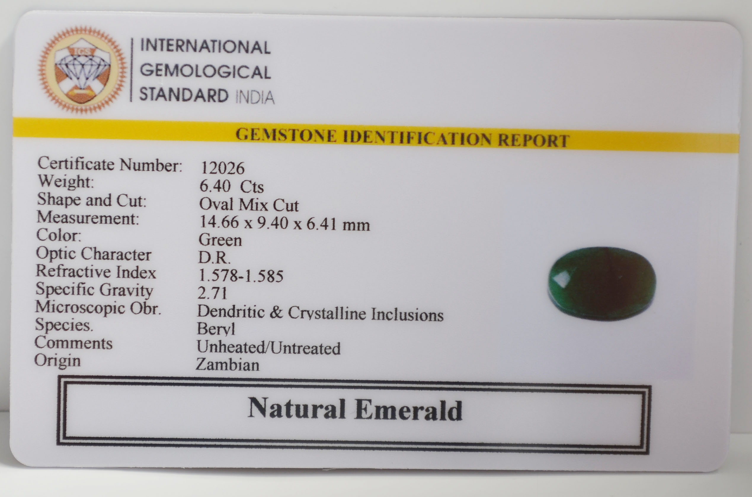 EMRG21679 2 EMERALD 6.4 Ct.