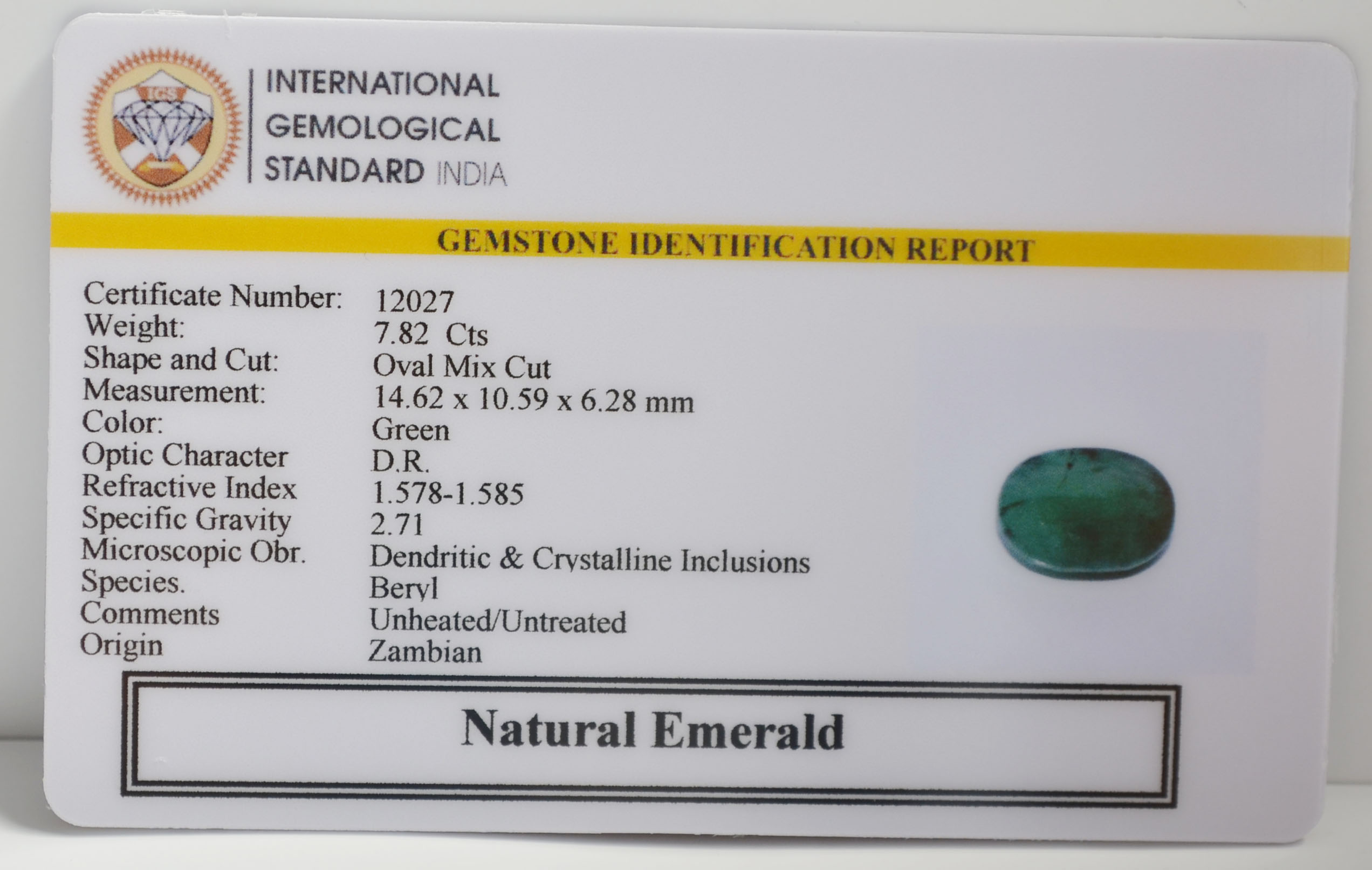 EMRG21680 2 EMERALD 7.82 Ct.