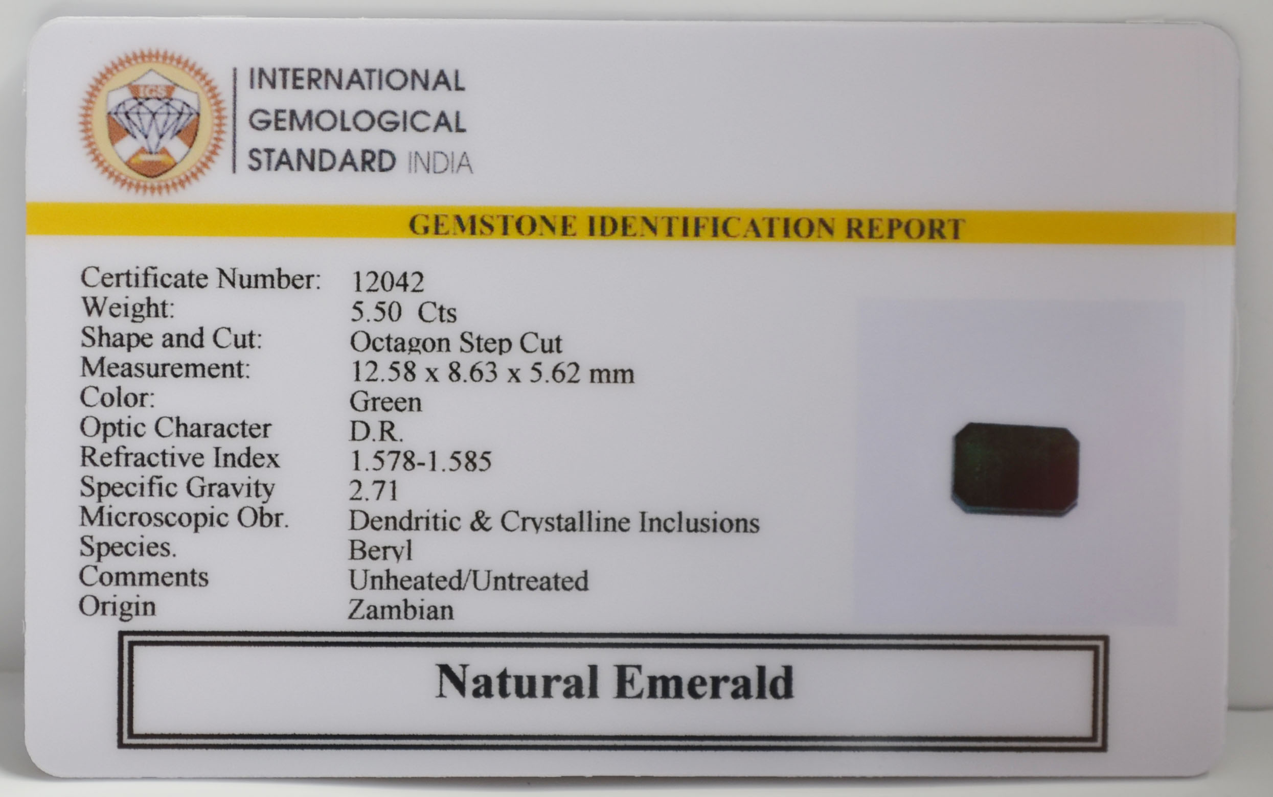 EMERALD 5.5 Ct. 3 EMRG21683 2 EMERALD 5.5 Ct.