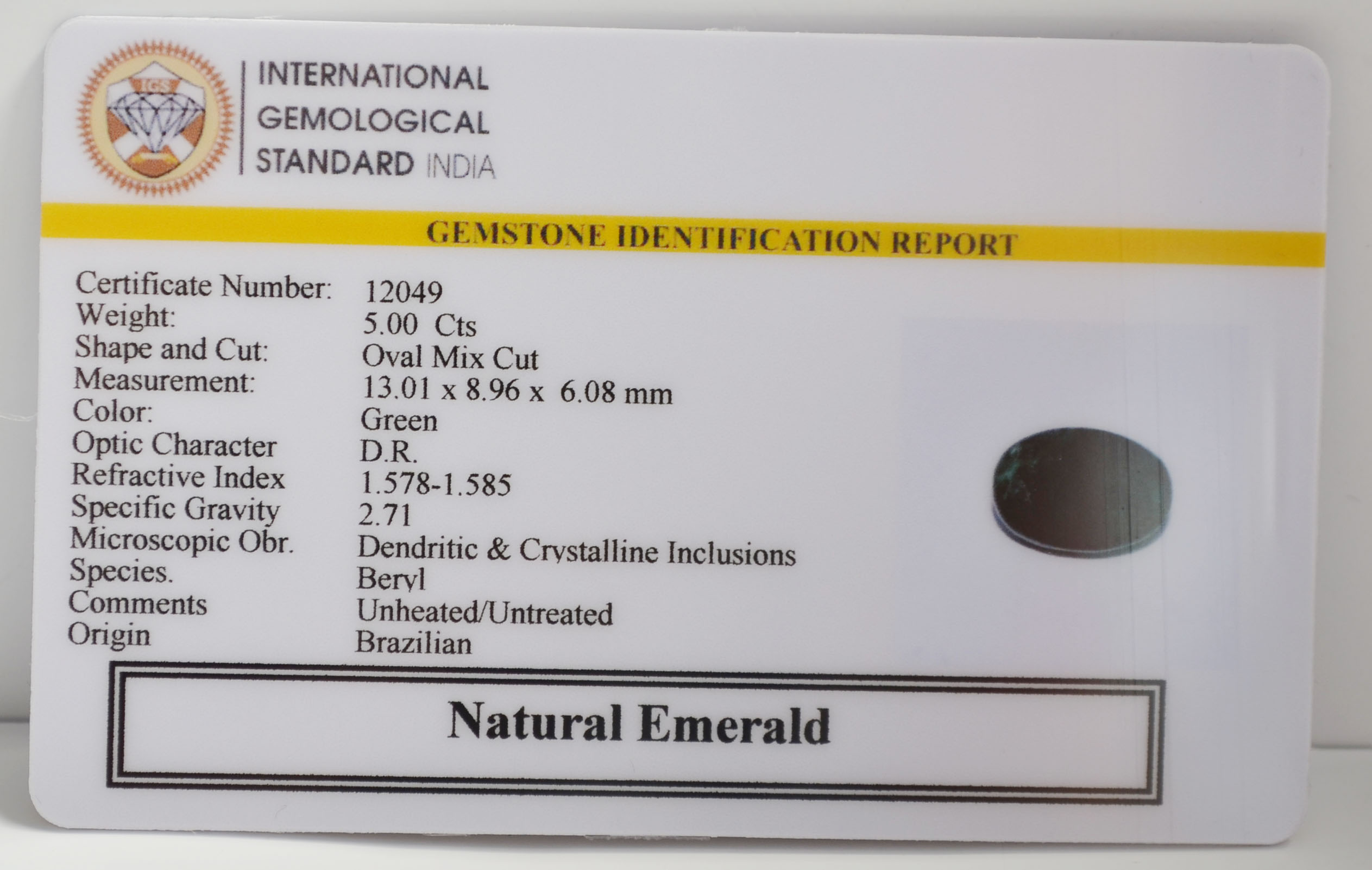 EMRG21685 2 EMERALD 5 Ct.