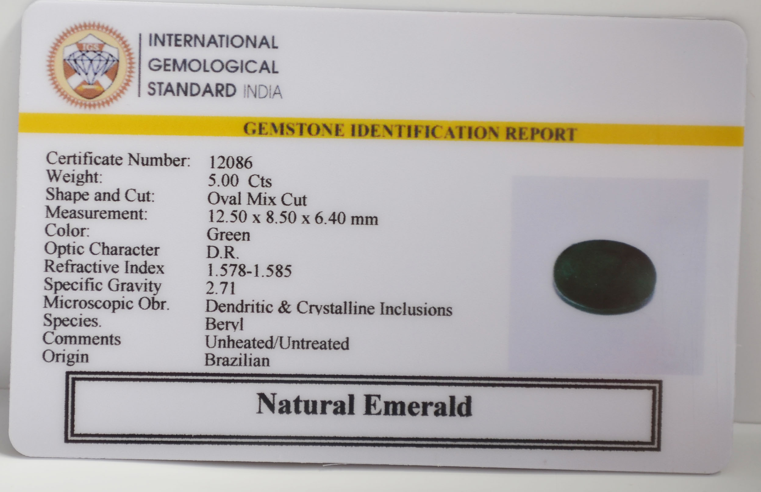 EMRG21686 2 EMERALD 5 Ct.