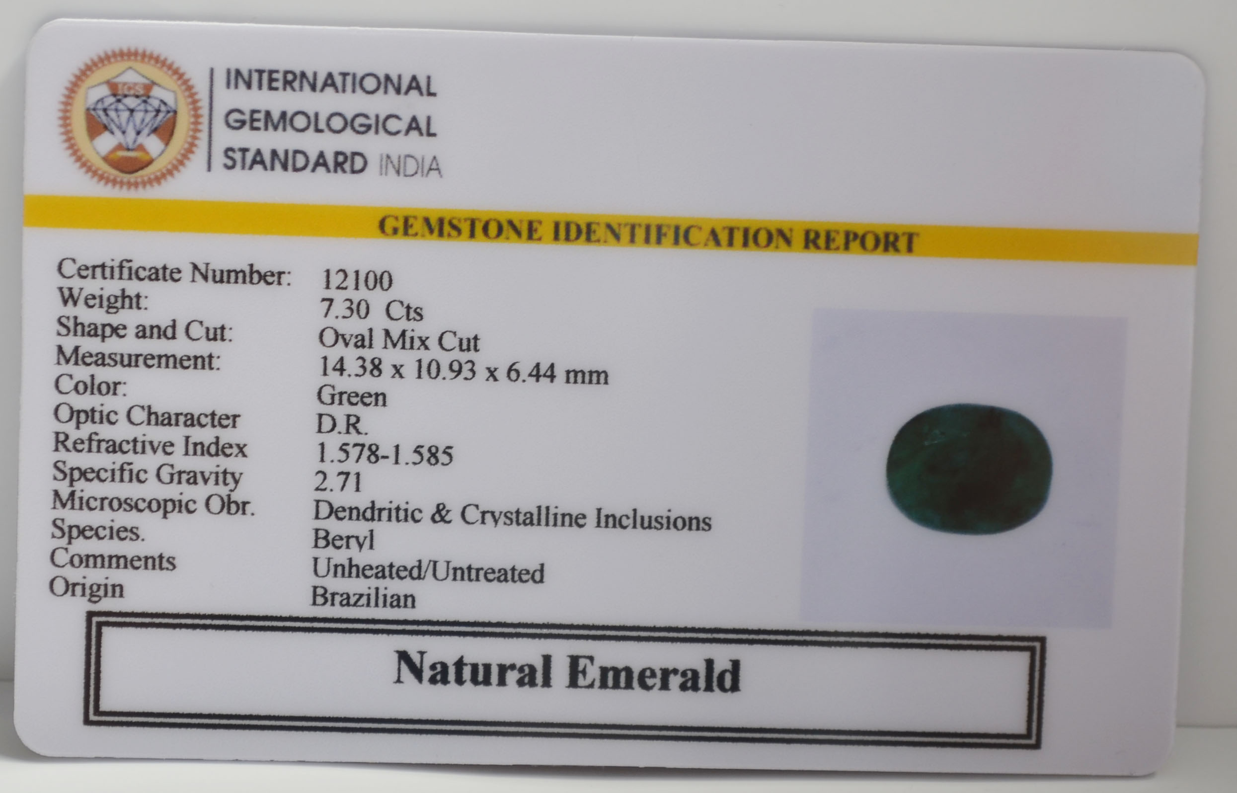 EMRG21691 2 EMERALD 7.3 Ct.